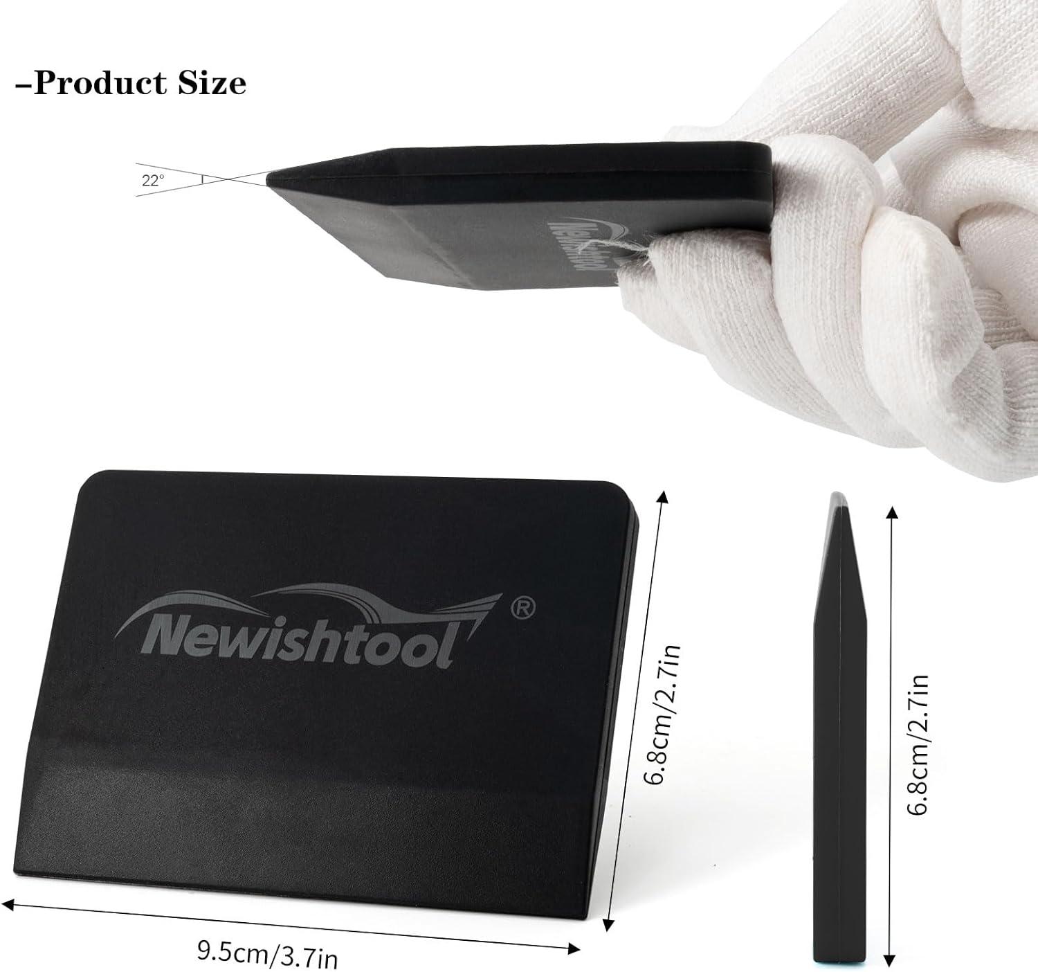 imageNEWISHTOOL Soft Silicone Small Squeegee for Vinyl 2 PCS PPF Tools Window Tinting VBlade Scraper for Window Film Application Car Paint Protective Film Installation ampamp Water RemovalBlack