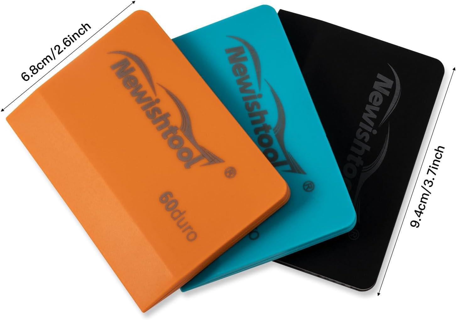 imageNEWISHTOOL Soft Silicone Squeegee 3 PCS Silicone Scraper in 3 Different Durometer Window Tint Tools PPF Squeegee Kit Small Squeegee for Car Windows Film Application VBlade Water Removal Scraper