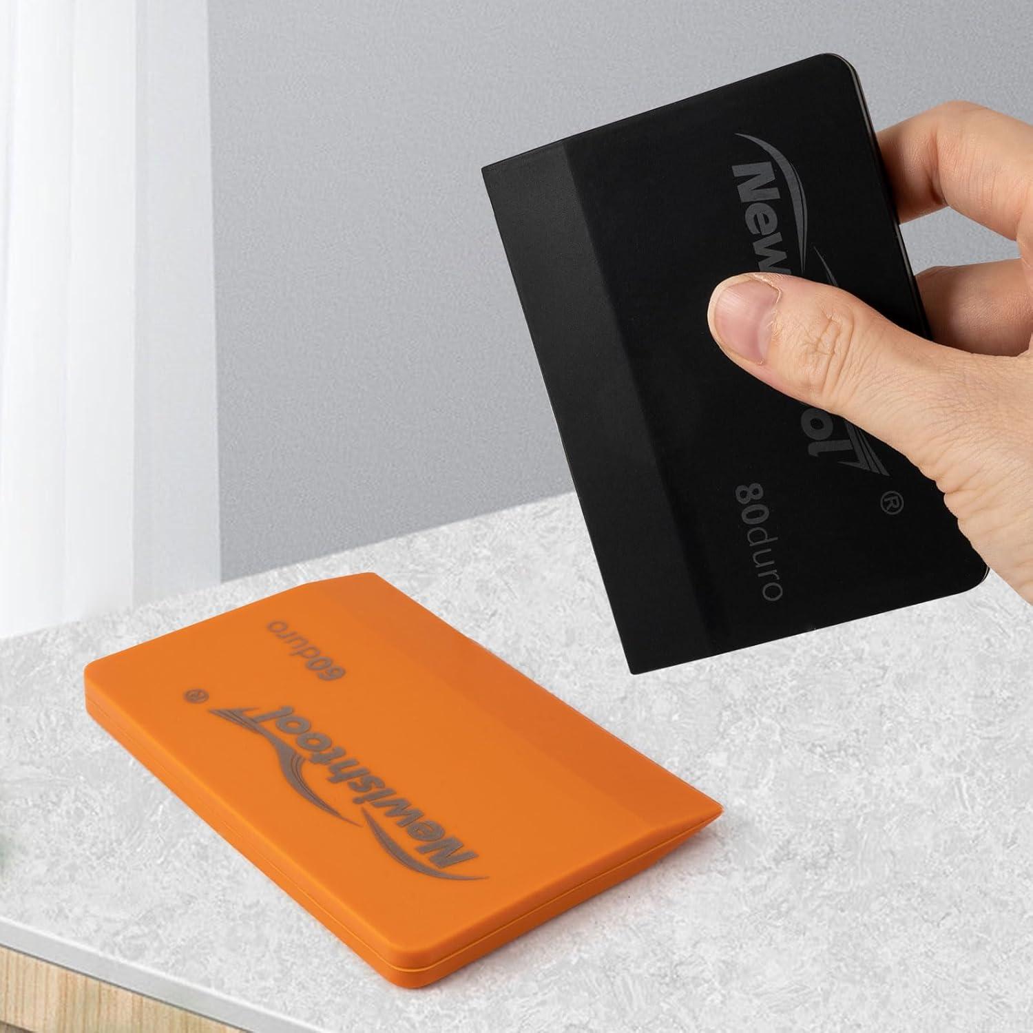 imageNEWISHTOOL Soft Silicone Squeegee 3 PCS Silicone Scraper in 3 Different Durometer Window Tint Tools PPF Squeegee Kit Small Squeegee for Car Windows Film Application VBlade Water Removal Scraper