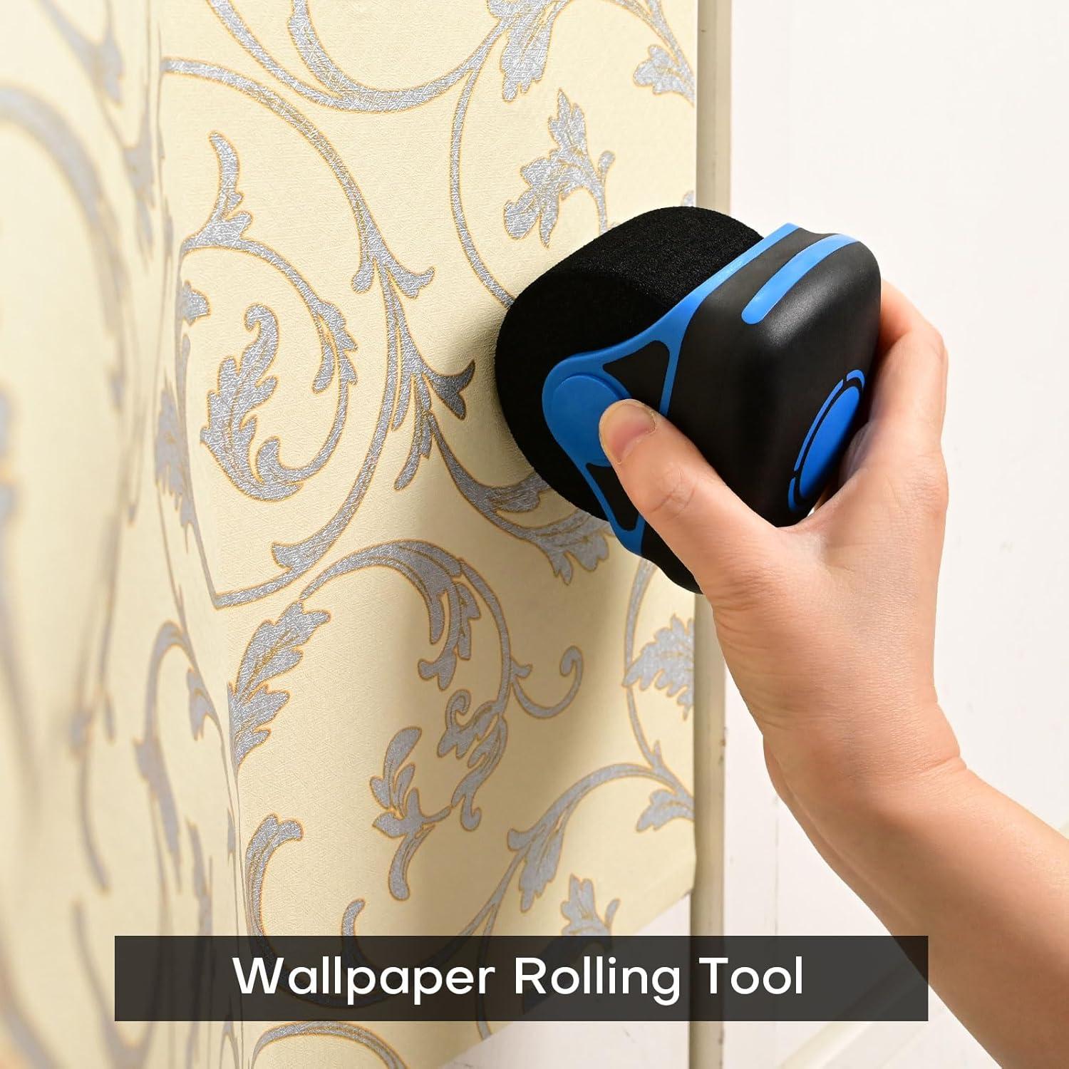 imageNEWISHTOOL Sponge Seam Roller Vinyl Applicator Tool 2 Pack Soft Foam Wheel Roller Paint Roller Pro HeatResistant Rolling Tools for Vinyl Application on Vehicle Contoured Rivets and Uneven Surface