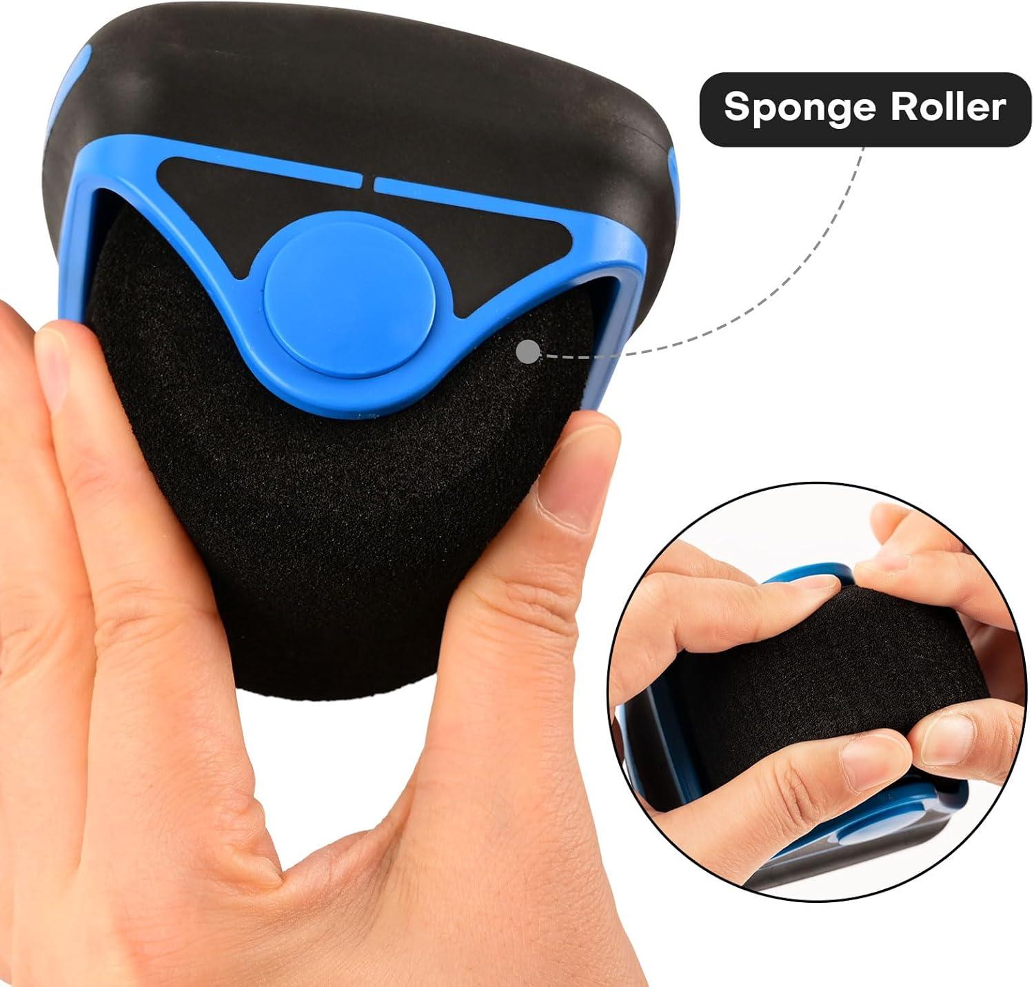 imageNEWISHTOOL Sponge Seam Roller Vinyl Applicator Tool 2 Pack Soft Foam Wheel Roller Paint Roller Pro HeatResistant Rolling Tools for Vinyl Application on Vehicle Contoured Rivets and Uneven Surface