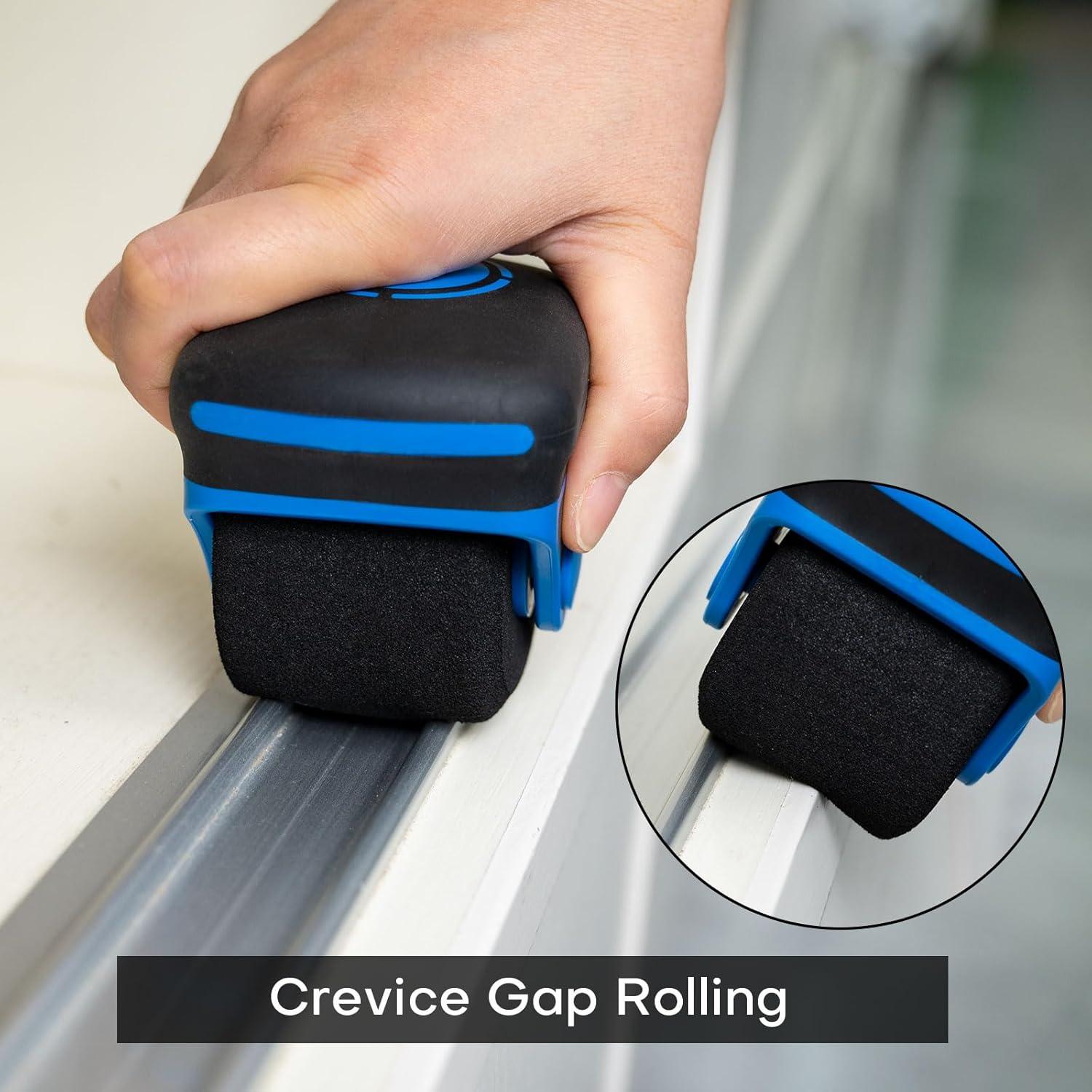 imageNEWISHTOOL Sponge Seam Roller Vinyl Applicator Tool 2 Pack Soft Foam Wheel Roller Paint Roller Pro HeatResistant Rolling Tools for Vinyl Application on Vehicle Contoured Rivets and Uneven Surface