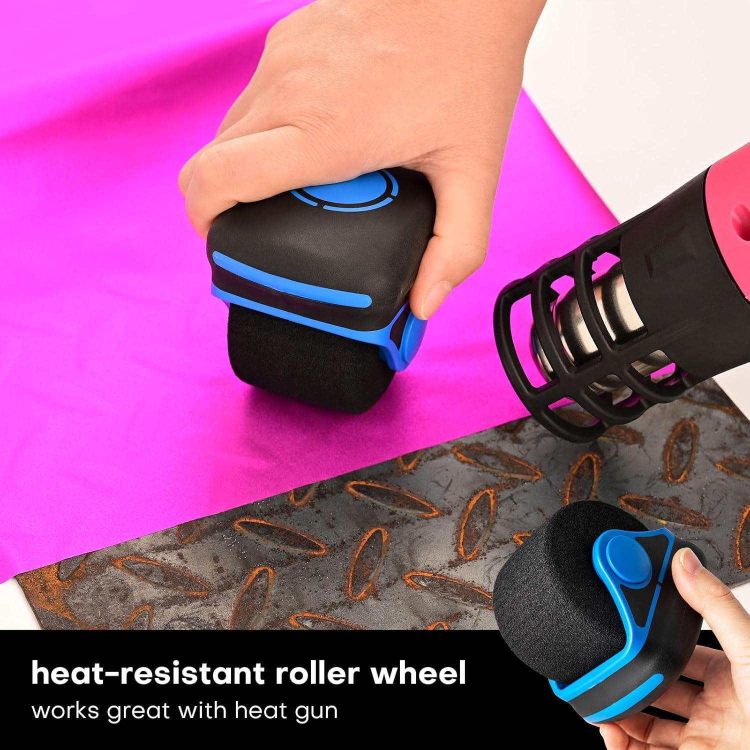 imageNEWISHTOOL Sponge Seam Roller Vinyl Applicator Tool 2 Pack Soft Foam Wheel Roller Paint Roller Pro HeatResistant Rolling Tools for Vinyl Application on Vehicle Contoured Rivets and Uneven Surface