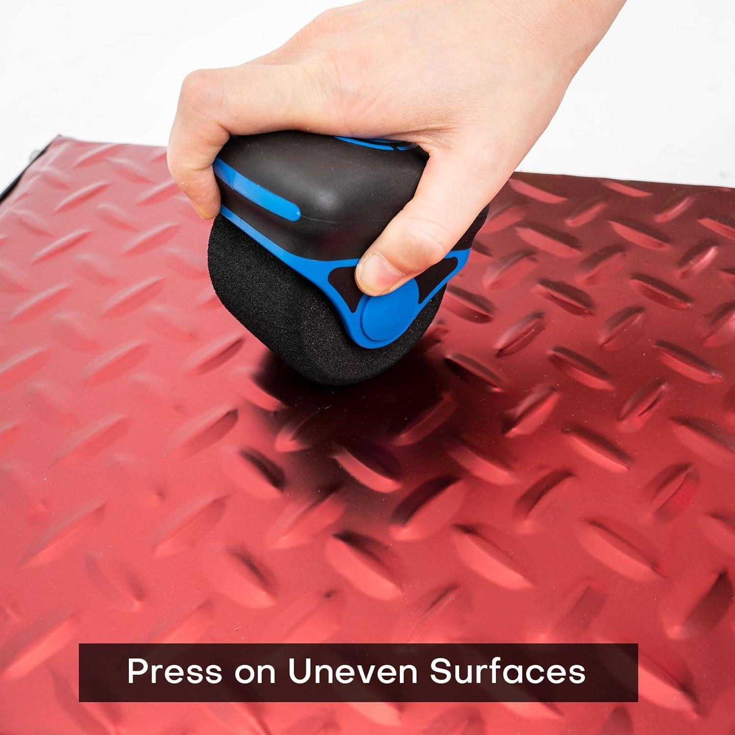 imageNEWISHTOOL Sponge Seam Roller Vinyl Applicator Tool 2 Pack Soft Foam Wheel Roller Paint Roller Pro HeatResistant Rolling Tools for Vinyl Application on Vehicle Contoured Rivets and Uneven Surface