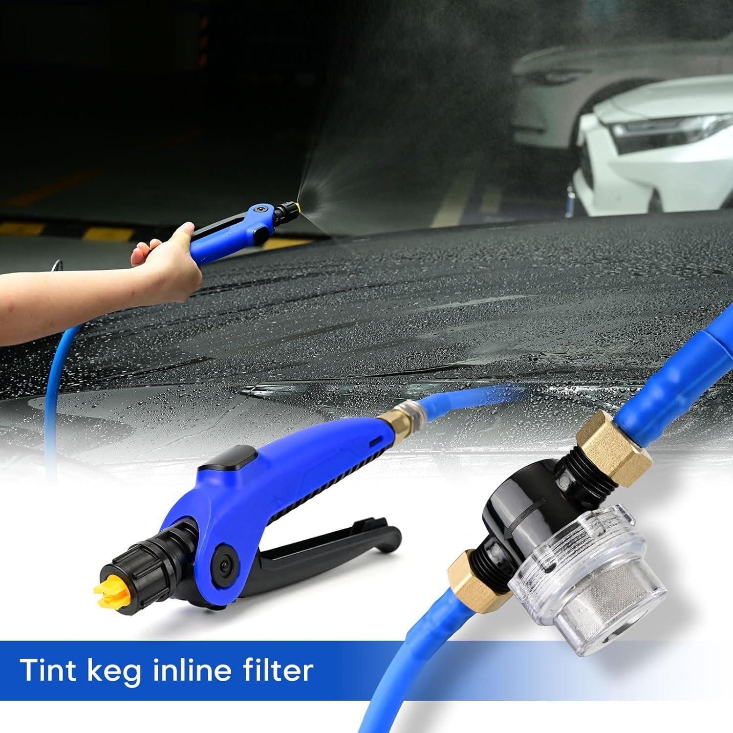 imageNEWISHTOOL Tint Tanks 4 Meters13 Feet Hose with 50 Mesh Micro Filter Sprayer for Window Tinting PPF Installing and Auto Detailing Mounting Solution