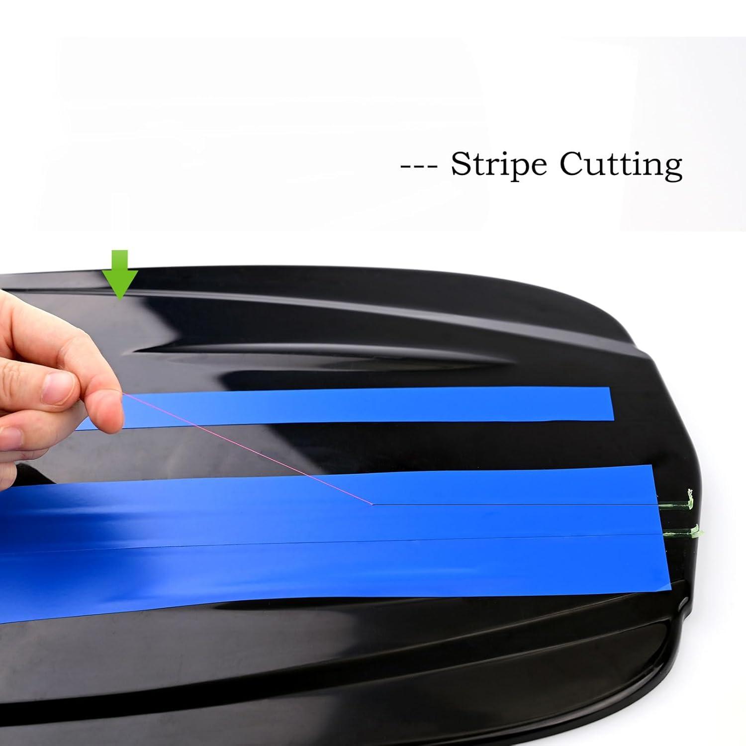 imageNEWISHTOOL Vinyl Wrap Cutting Tape Knife Less Finish Line Tape Tool 35mm x 50 Meter Roll 164 Ft Wrap Edge Cutting Detailer Tape with 2 PCS Finger Cots for Precise Cut Graphic Film Without Blade