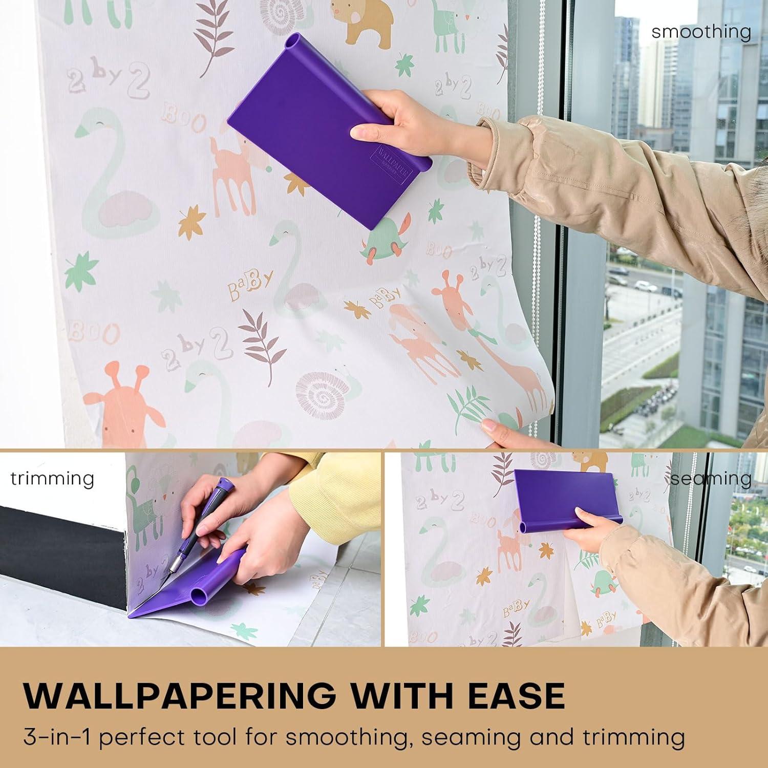 imageNEWISHTOOL Vinyl Wrap Squeegee Wallpaper Smoother 2 Pieces 33 cm  13 Inch Plastic Squeegee for Peel and Contact Paper Wall Paper Covering Decals Smoothing and Bubble Removal