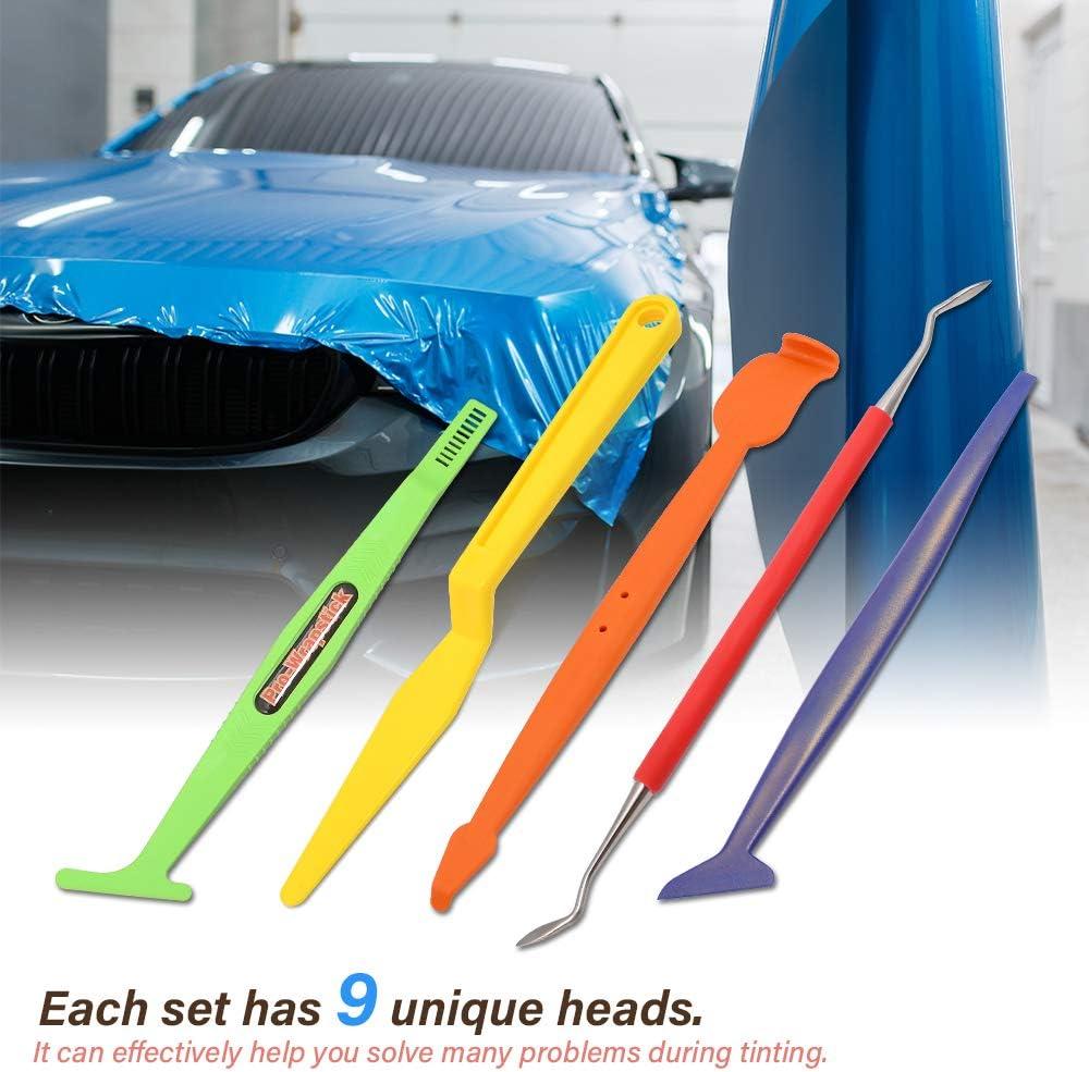 imageNEWISHTOOL Vinyl Wrap Squeegee for Corner Gap Tucking Seaming and Detailing 5 PCS Car Wrap Tools Includes Micro Squeegee Shank Gasket Magnetic Wrap Stick Rubber Seal Lift Curved Edge Smoothing