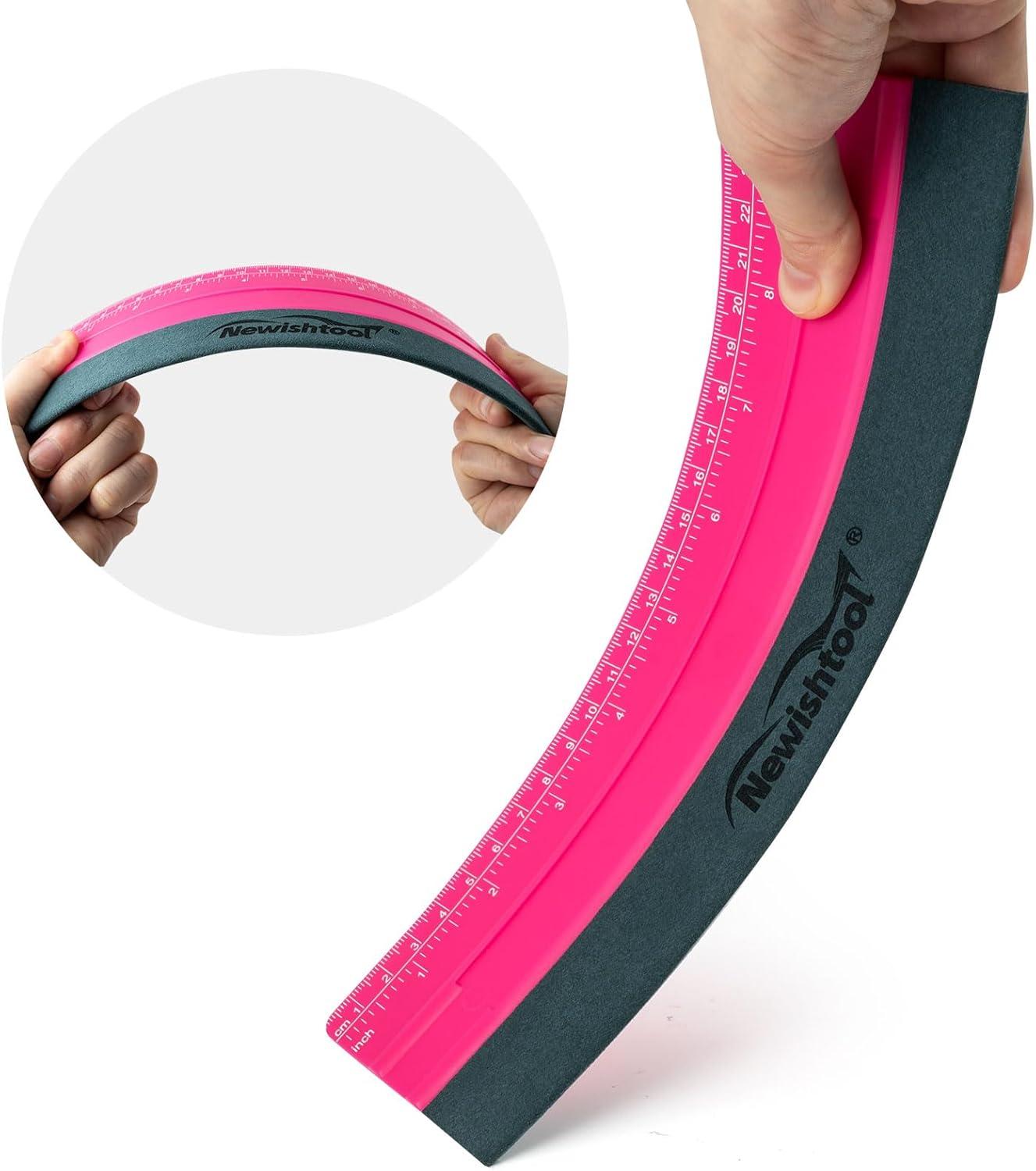 imageNEWISHTOOL Vinyl Wrap Squeegee for Vinyl Big Size Wallpaper Smoothing Squeegee 3 Pack 25CM Decals Squeegee with Ruler ampamp Micro Suede Felt Edge for Sign Making Graphic Window Tint Film ApplicationRose Pink