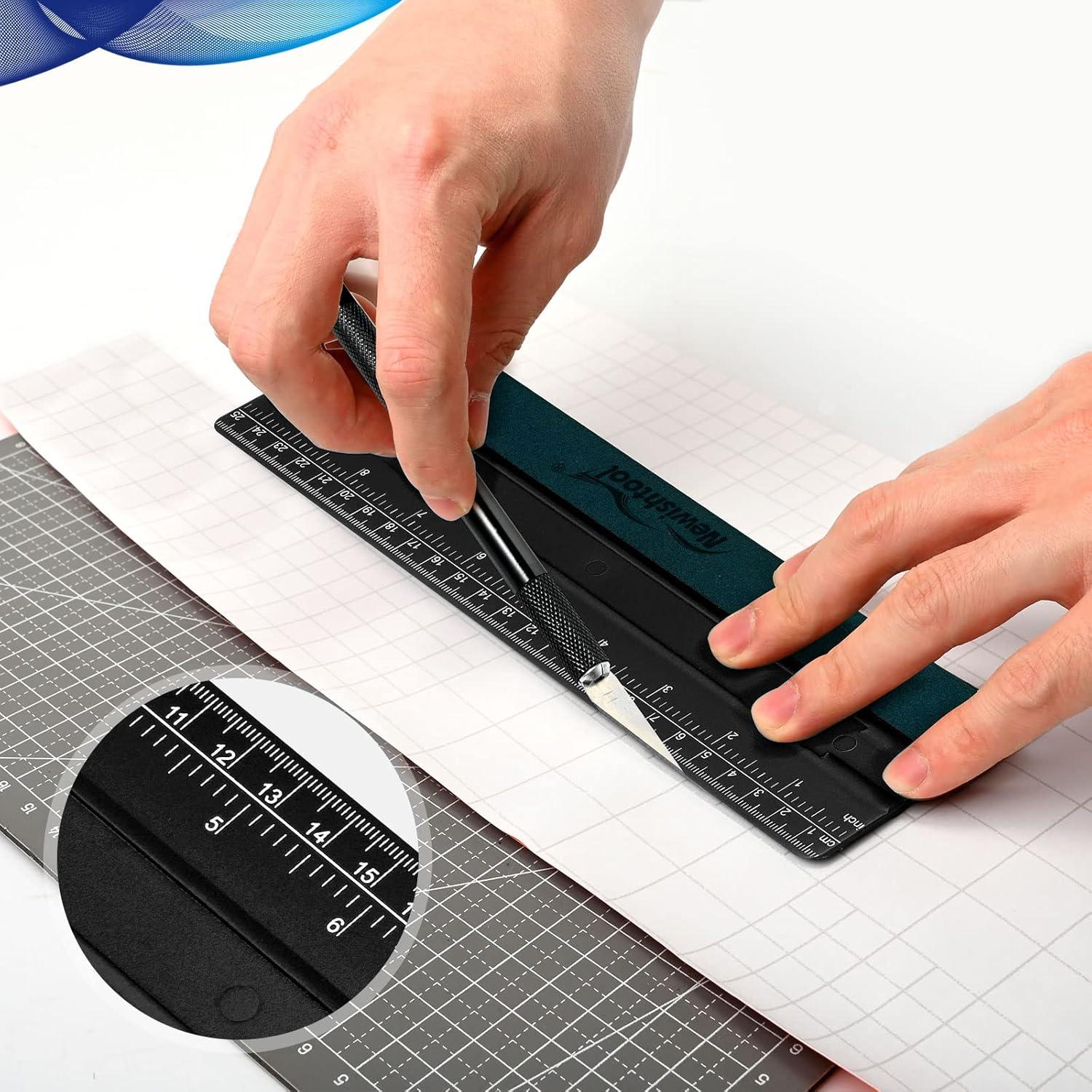 imageNEWISHTOOL Vinyl Wrap Squeegee for Vinyl Big Size Wallpaper Smoothing Squeegee 3 Pack 25CM Decals Squeegee with Ruler ampamp Micro Suede Felt Edge for Sign Making Graphic Window Tint Film ApplicationBlack