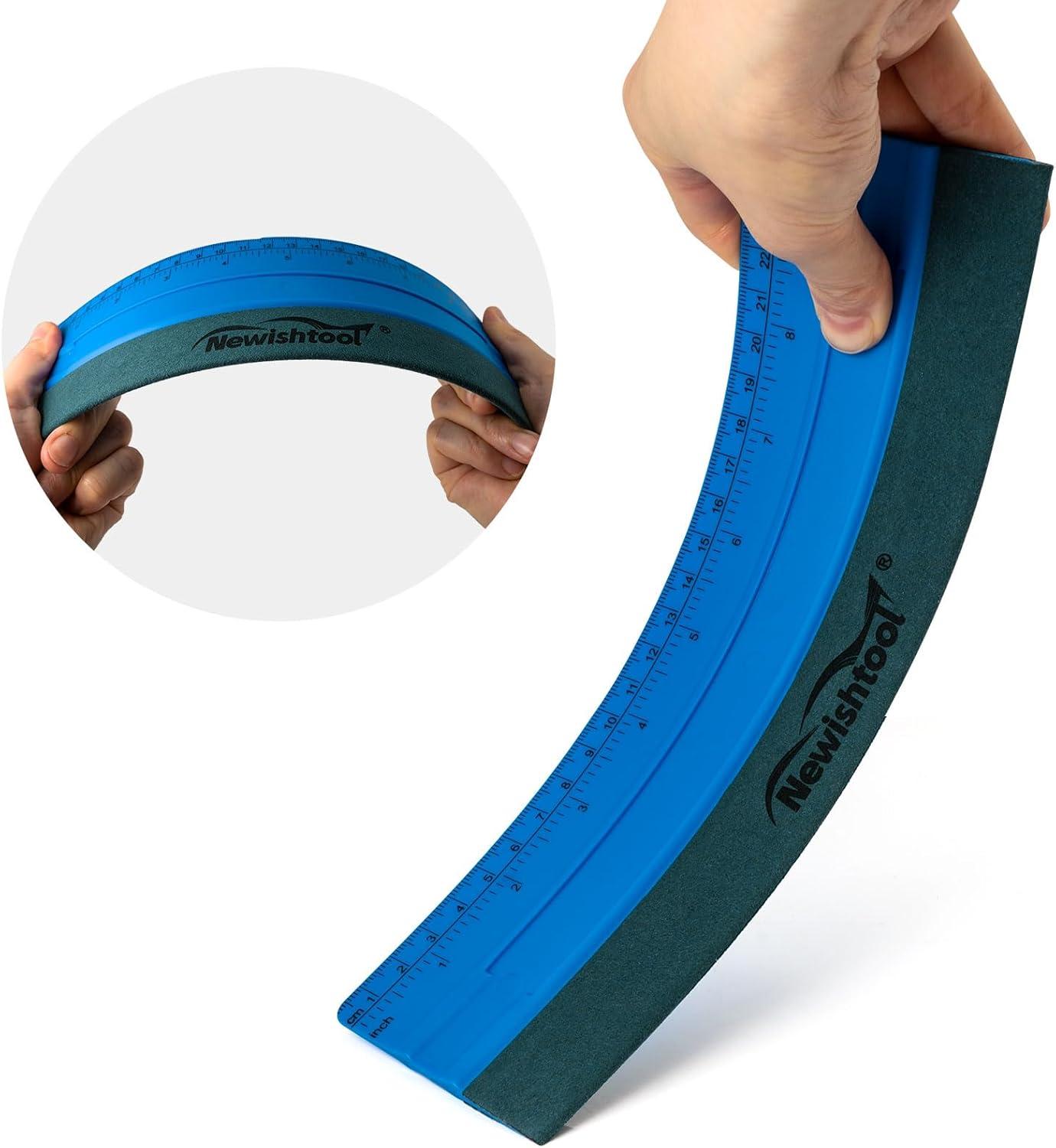 imageNEWISHTOOL Vinyl Wrap Squeegee for Vinyl Big Size Wallpaper Smoothing Squeegee 3 Pack 25CM Decals Squeegee with Ruler ampamp Micro Suede Felt Edge for Sign Making Graphic Window Tint Film ApplicationBlue