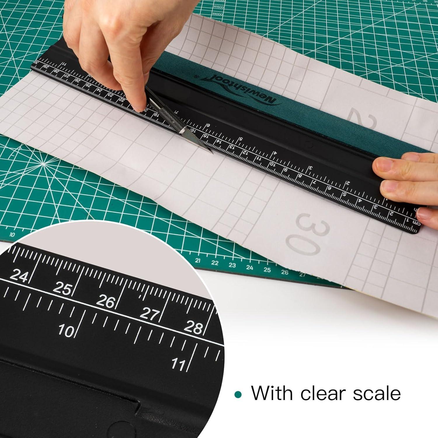 imageNEWISHTOOL Vinyl Wrap Squeegee for Vinyl Big Size Wallpaper Smoothing Squeegee 3 Pack 25CM Decals Squeegee with Ruler ampamp Micro Suede Felt Edge for Sign Making Graphic Window Tint Film ApplicationBlack