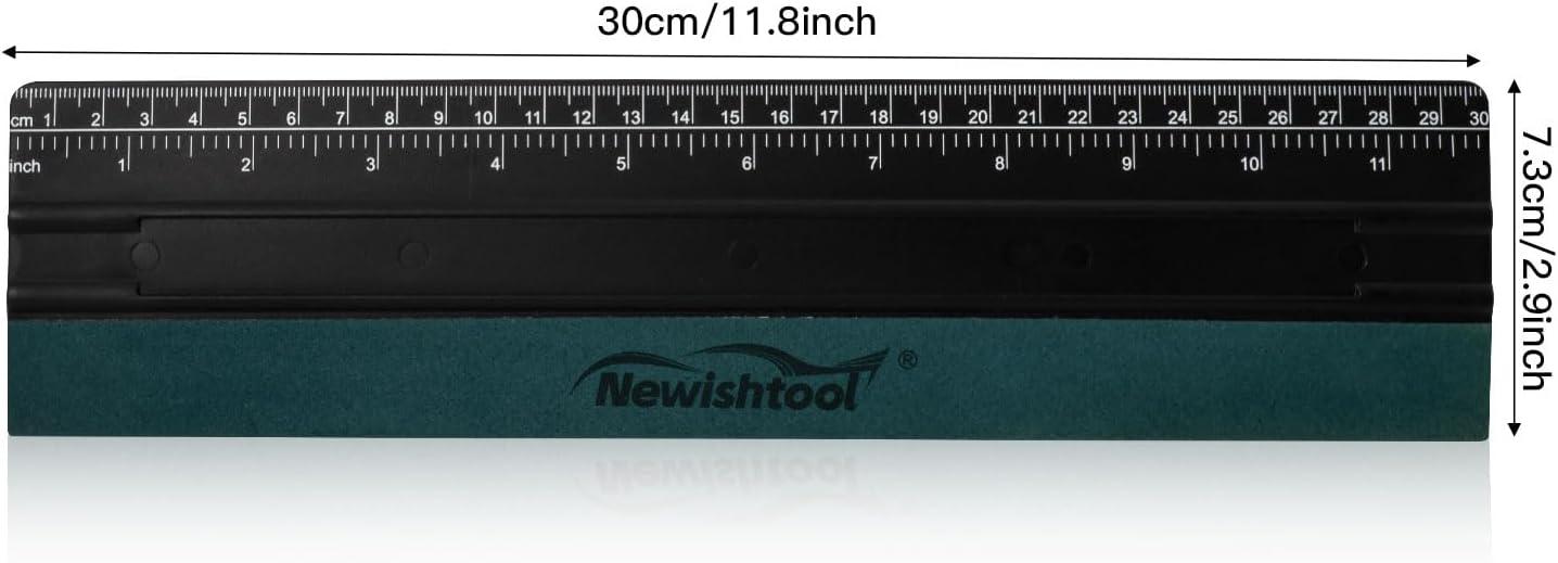 imageNEWISHTOOL Vinyl Wrap Squeegee for Vinyl Big Size Wallpaper Smoothing Squeegee 3 Pack 25CM Decals Squeegee with Ruler ampamp Micro Suede Felt Edge for Sign Making Graphic Window Tint Film ApplicationBlack