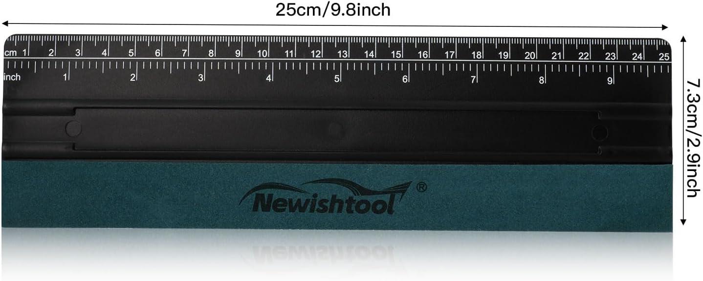 imageNEWISHTOOL Vinyl Wrap Squeegee for Vinyl Big Size Wallpaper Smoothing Squeegee 3 Pack 25CM Decals Squeegee with Ruler ampamp Micro Suede Felt Edge for Sign Making Graphic Window Tint Film ApplicationBlack