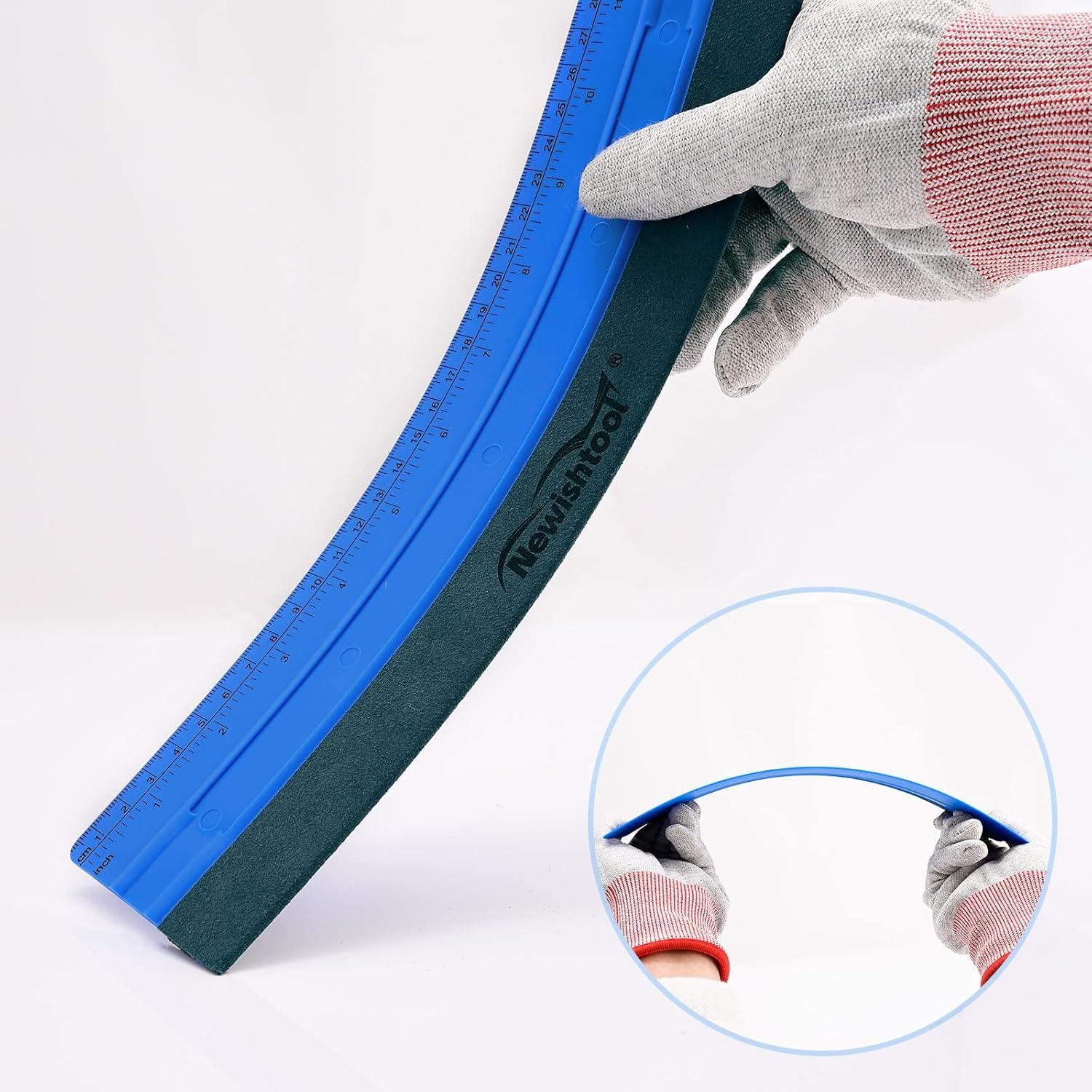 imageNEWISHTOOL Vinyl Wrap Squeegee for Vinyl Big Size Wallpaper Smoothing Squeegee 3 Pack 25CM Decals Squeegee with Ruler ampamp Micro Suede Felt Edge for Sign Making Graphic Window Tint Film ApplicationBlue