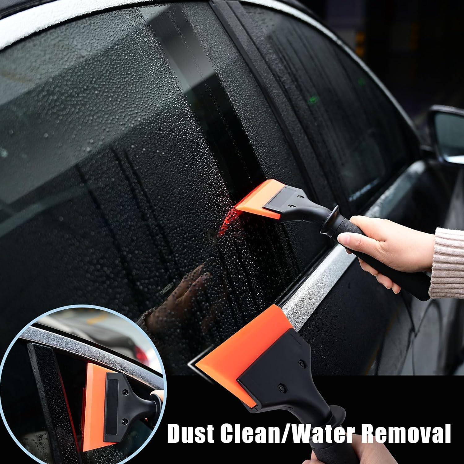 imageNEWISHTOOL Vinyl Wrap Tool Kit Window Tinting Tools with 4 PCS Magnet Holder PPF Squeegee Silicone Water Blade Felt Scraper Tool and Spare Edge Cloth Gasket Tucking Squeegee Micro Stick Gloves