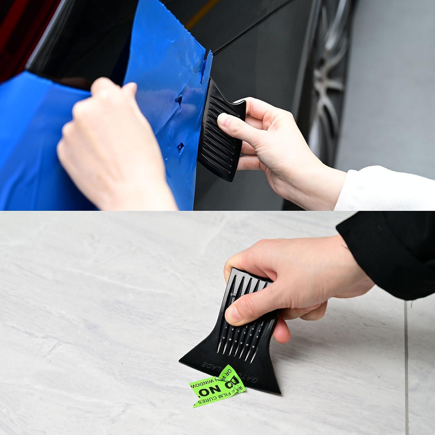 imageNEWISHTOOL Vinyl Wrap Tool Kit Window Tinting Tools with 4 PCS Magnet Holder PPF Squeegee Silicone Water Blade Felt Scraper Tool and Spare Edge Cloth Gasket Tucking Squeegee Micro Stick Gloves