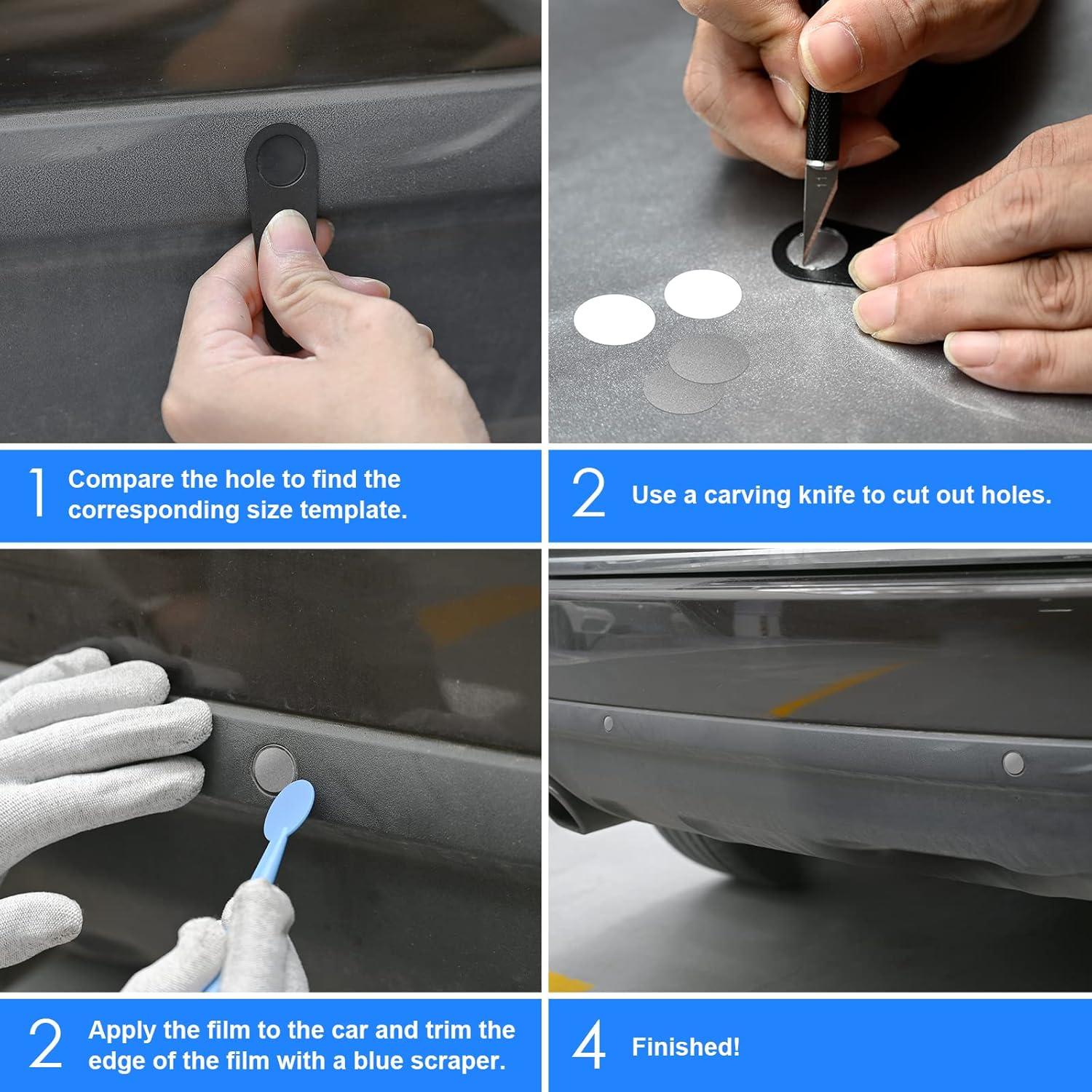 imageNEWISHTOOL Vinyl Wrap Tool Kit with 1325mm Circle Template for Parking Sensor Cut Precision Craft Cutter and Spare Razor Blade Round Head Micro Squeegee Car Wrapping Tool for PPF InstallingVinyl Wrap Tool Kit