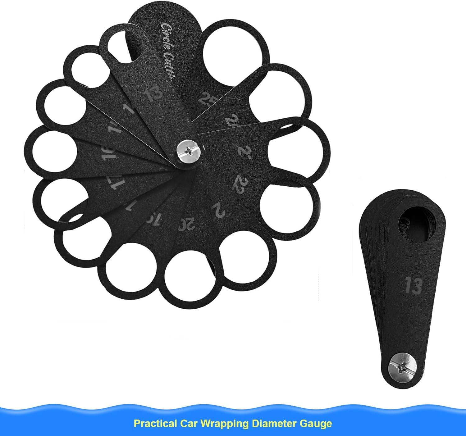 imageNEWISHTOOL Vinyl Wrap Tool Kit with 1325mm Circle Template for Parking Sensor Cut Precision Craft Cutter and Spare Razor Blade Round Head Micro Squeegee Car Wrapping Tool for PPF InstallingCircle Cutting Template