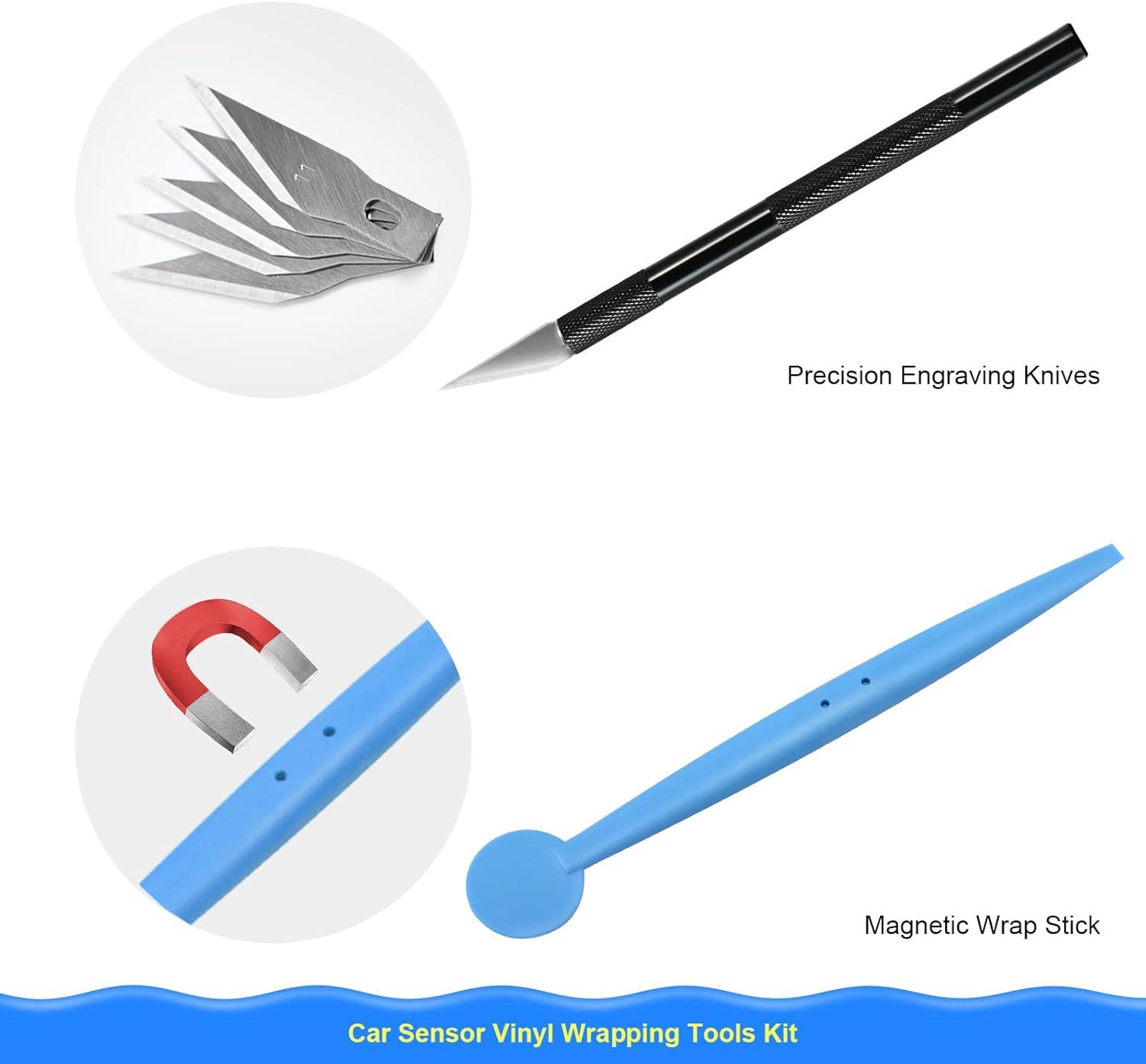 imageNEWISHTOOL Vinyl Wrap Tool Kit with 1325mm Circle Template for Parking Sensor Cut Precision Craft Cutter and Spare Razor Blade Round Head Micro Squeegee Car Wrapping Tool for PPF InstallingVinyl Wrap Tool Kit