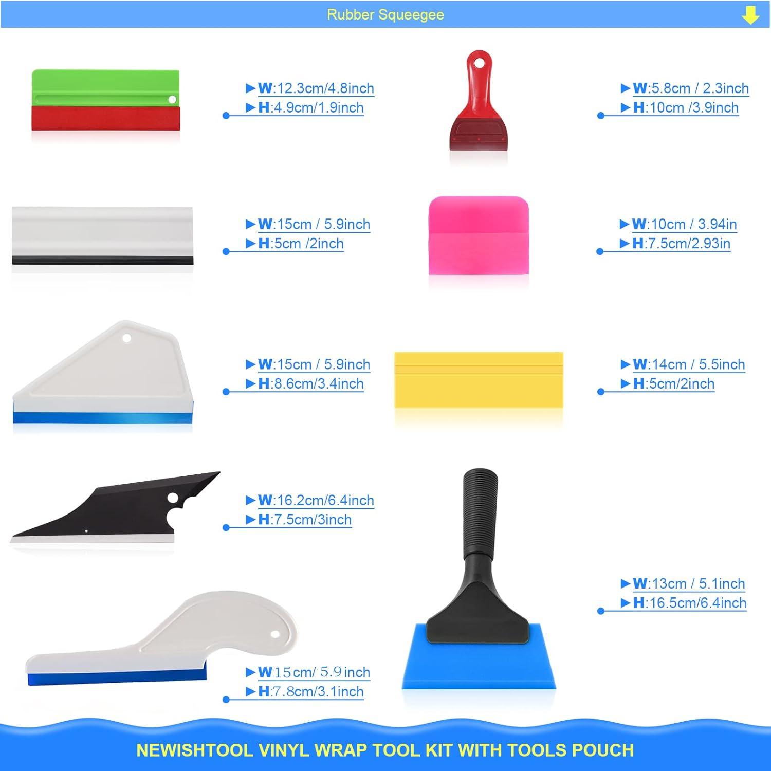 imageNEWISHTOOL Vinyl Wrap Tool Window Tint Film Application Kit Includes Wrap Tools Bag Wristband Pouch Vinyl Magnets PPF Squeegee for Car Wrapping Auto Glass Film ampamp Paint Protection Film Installing