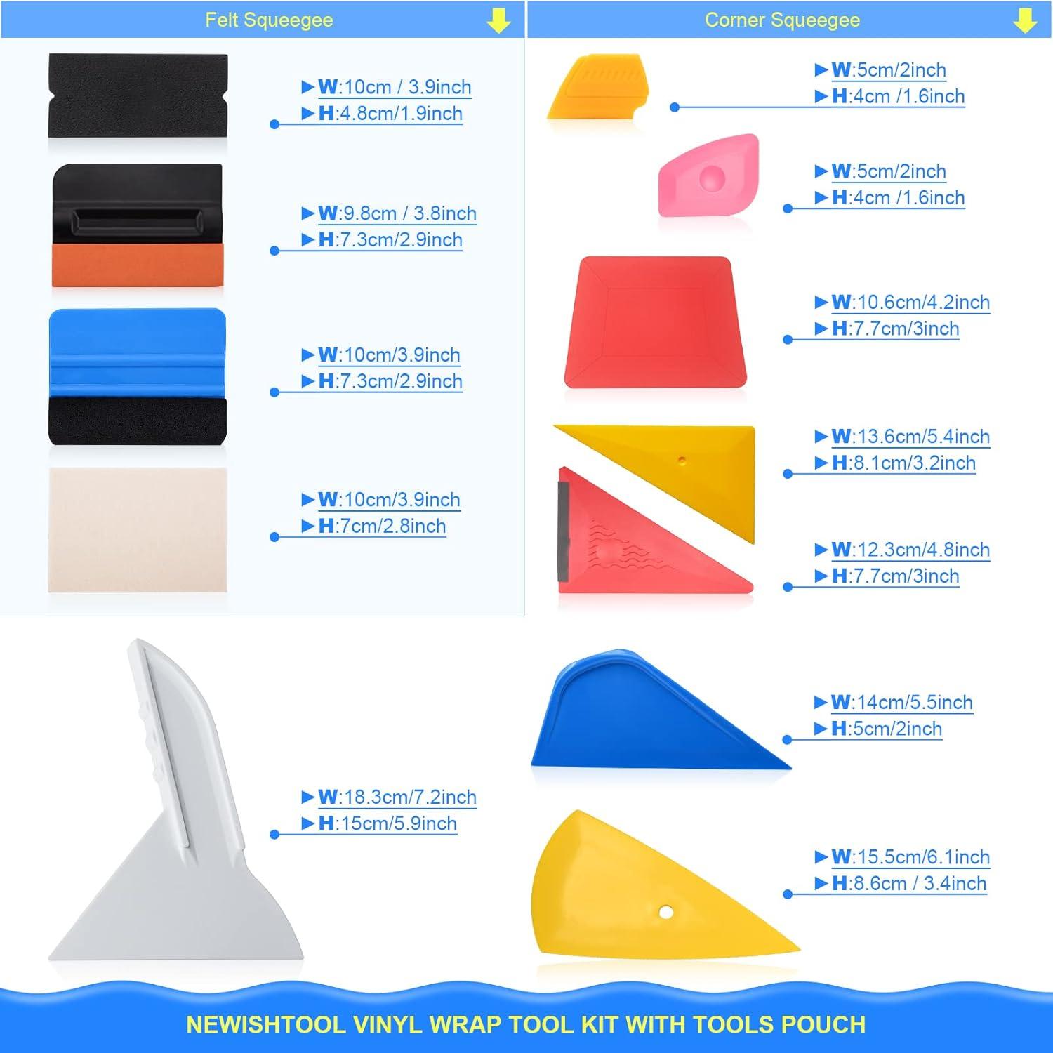 imageNEWISHTOOL Vinyl Wrap Tool Window Tint Film Application Kit Includes Wrap Tools Bag Wristband Pouch Vinyl Magnets PPF Squeegee for Car Wrapping Auto Glass Film ampamp Paint Protection Film Installing