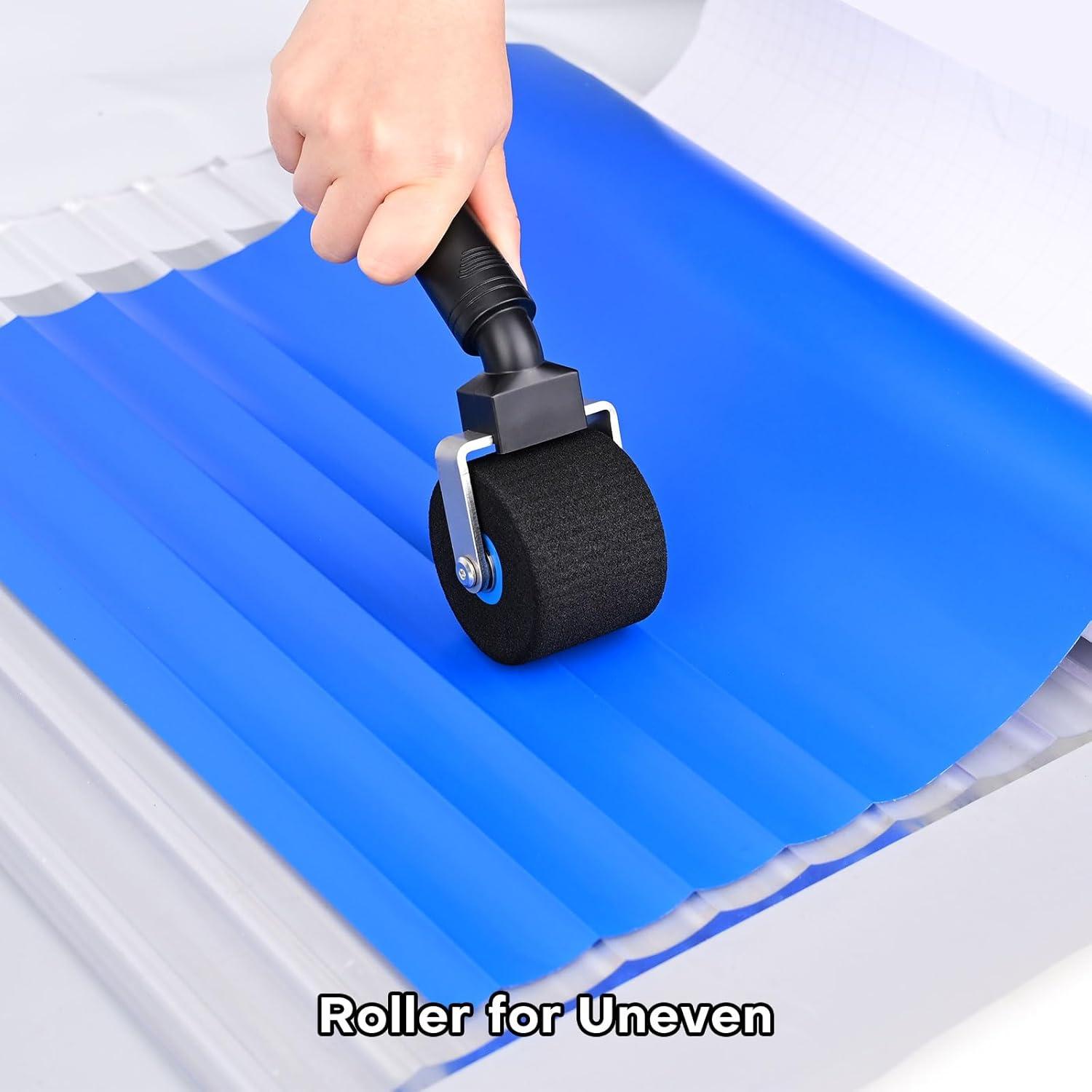 imageNEWISHTOOL Vinyl Wrap Tools 2Inch Sponge Seam Roller for Uneven Textured Areas Car Wrapping Rivet Roller Tool Felt Squeegee for Decal Film Application Wallpaper Smoothing