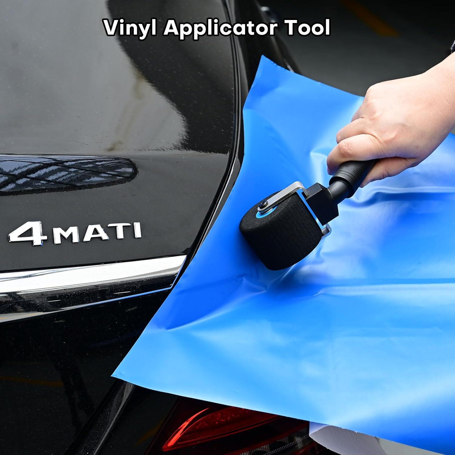 imageNEWISHTOOL Vinyl Wrap Tools 2Inch Sponge Seam Roller for Uneven Textured Areas Car Wrapping Rivet Roller Tool Felt Squeegee for Decal Film Application Wallpaper Smoothing