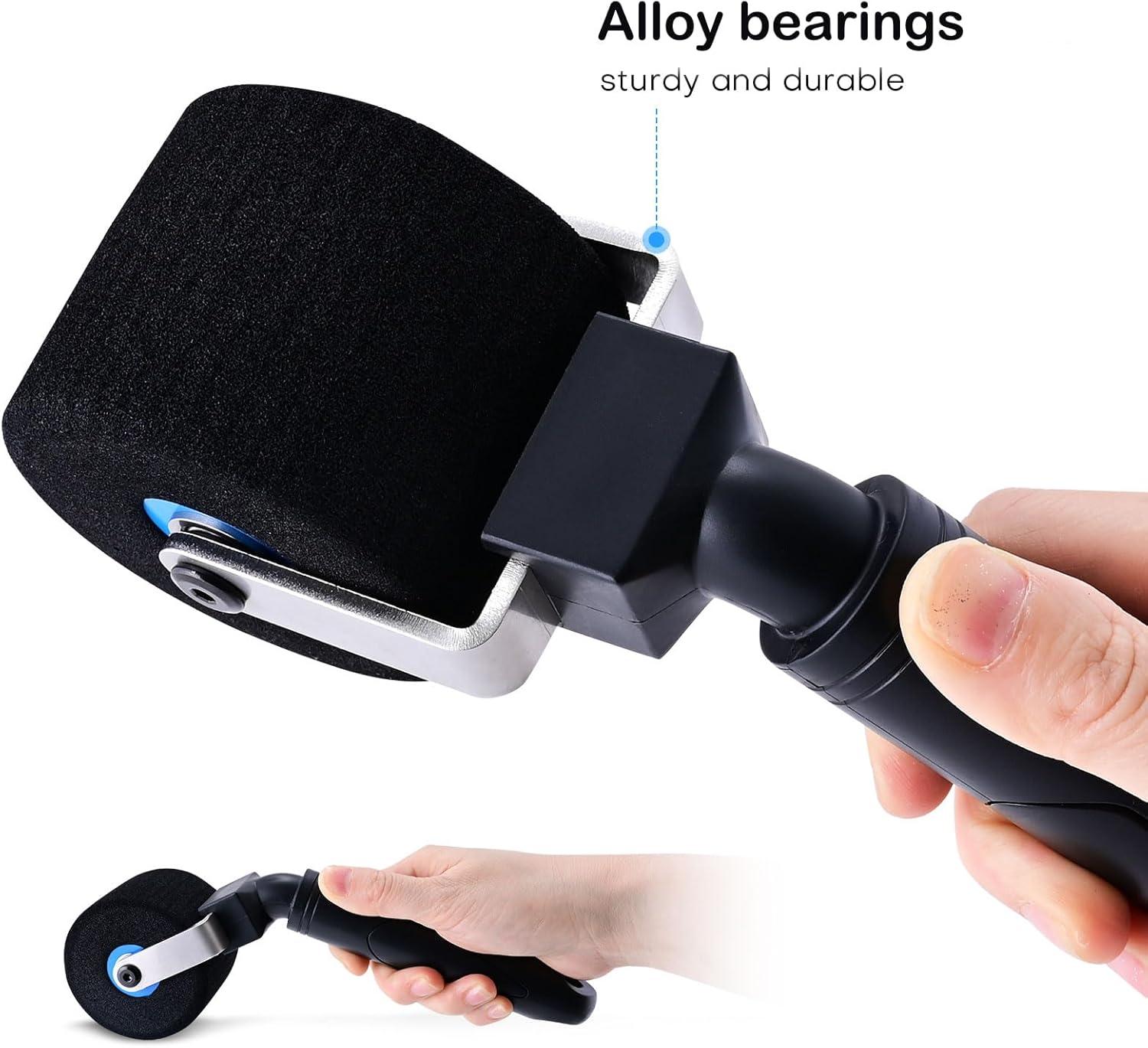 imageNEWISHTOOL Vinyl Wrap Tools 2Inch Sponge Seam Roller for Uneven Textured Areas Car Wrapping Rivet Roller Tool Felt Squeegee for Decal Film Application Wallpaper Smoothing