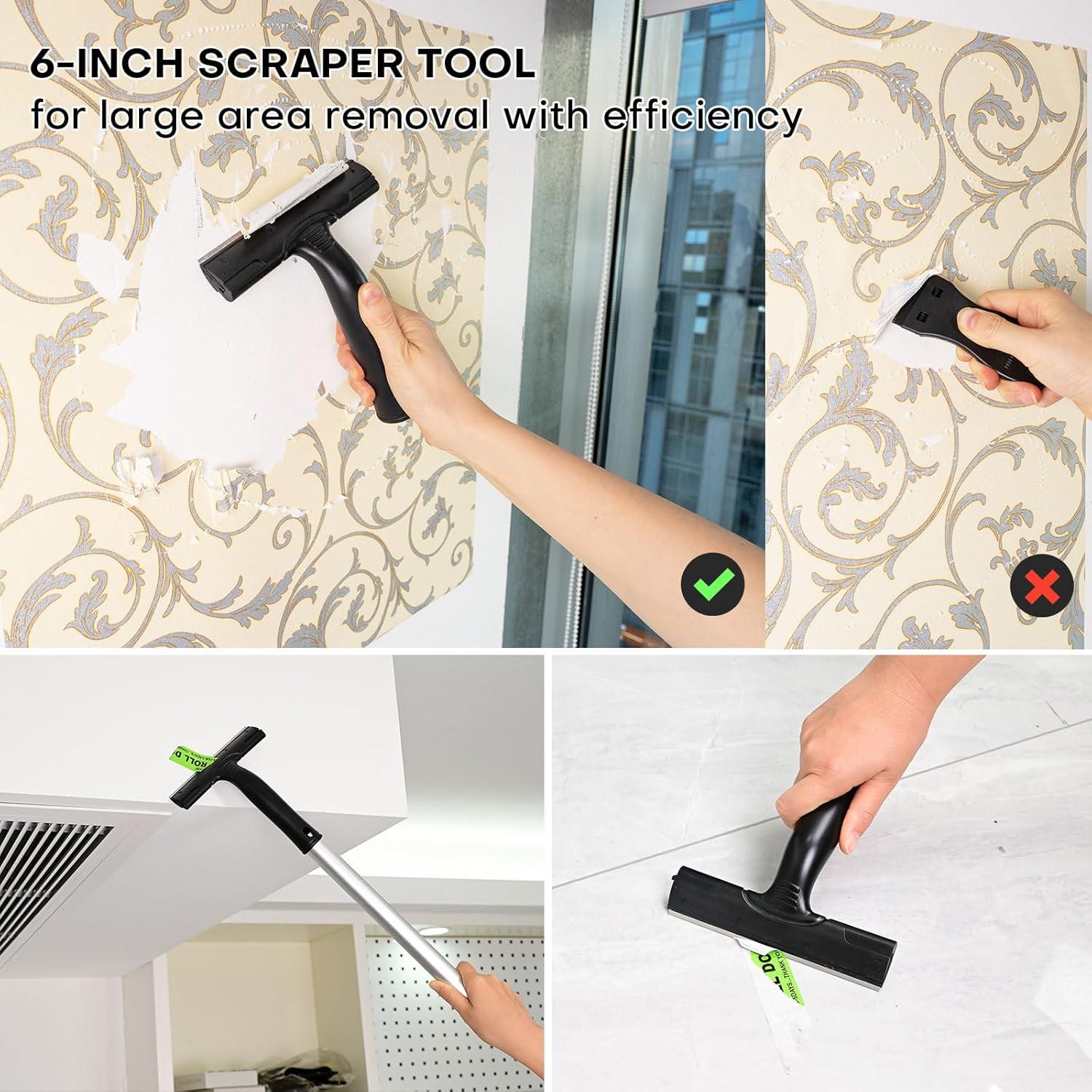 imageNEWISHTOOL Wallpaper Kit Wallpaper Smoothing Tool with Squeegee Smoother Seam Roller Wallpaper Brusher Wallpaper Stripper Sticker Scraper for Applying Peel and Stick Wallpaper Vinyl Backsplash