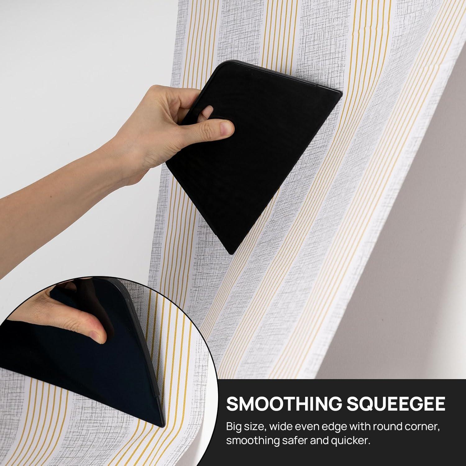 imageNEWISHTOOL Wallpaper Smoothing Tools Wallpaper Tool Kit with Wallpaper Paste Brush Smoother Squeegee Felt Squeegee ampamp Paper Cutter for Peel and Stick Contact Paper Wallcovering Vinyl BacksplashSet02