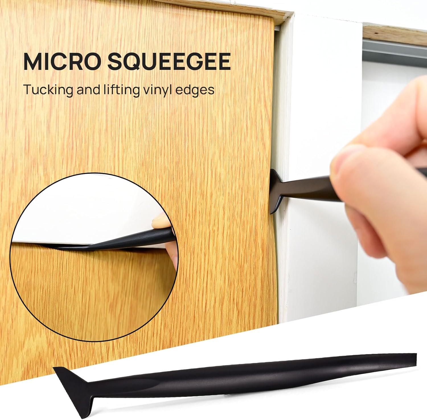 imageNEWISHTOOL Wallpaper Smoothing Tools Wallpaper Tool Kit with Wallpaper Paste Brush Smoother Squeegee Felt Squeegee ampamp Paper Cutter for Peel and Stick Contact Paper Wallcovering Vinyl BacksplashSet02