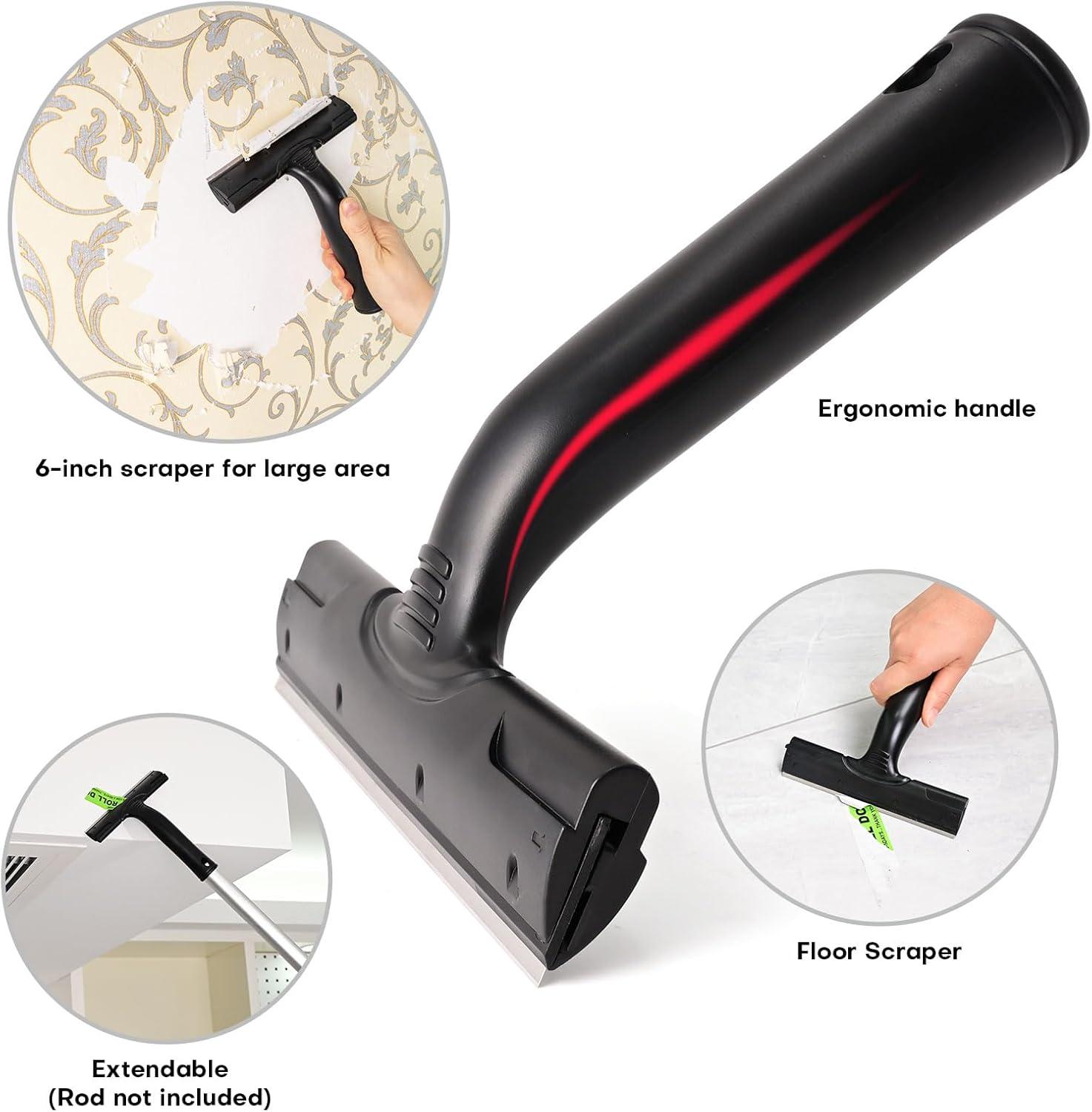 imageNEWISHTOOL Wallpaper Tool Kit Includes Smoother Felt Squeegee Wall Paper Scoring Tool Seam Roller 4Inch Heavy Duty Scraper and Blades Cutter for Wallpaper Removal Bubble Release Edge Finishing