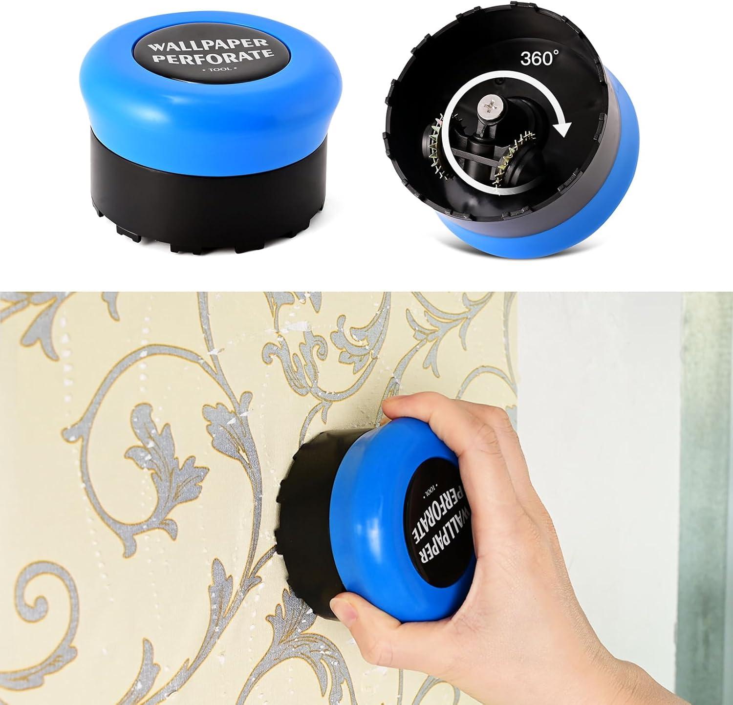 imageNEWISHTOOL Wallpaper Tool Kit Includes Smoother Felt Squeegee Wall Paper Scoring Tool Seam Roller 4Inch Heavy Duty Scraper and Blades Cutter for Wallpaper Removal Bubble Release Edge Finishing