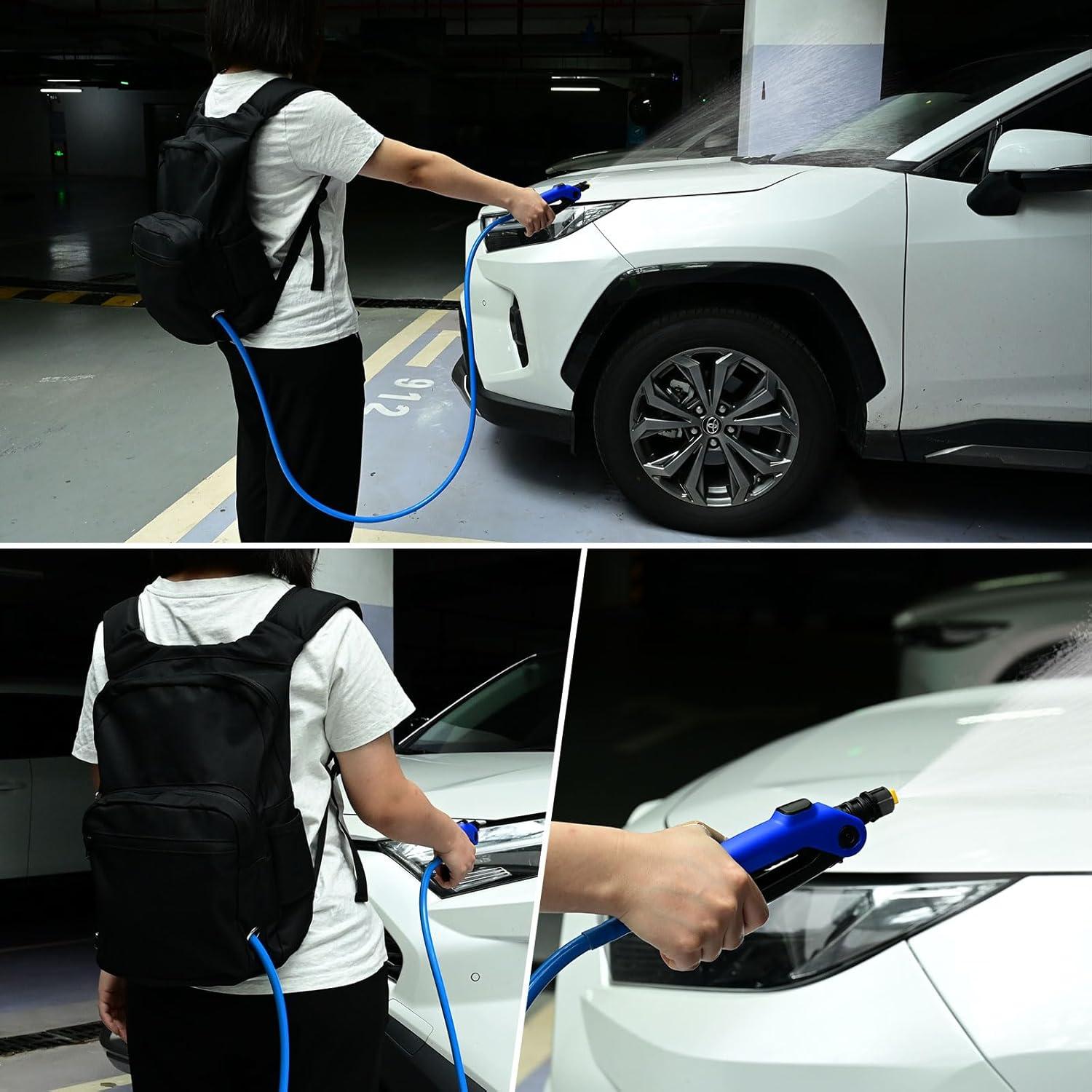 imageNEWISHTOOL Window Tint Backpack Sprayer Battery Powered High Pressure Sprayer Bag for Car Tint Film PPF Installation 3L Capacity Electric Spray Backpack with Power PumpBluetooth Control39Ft Hose