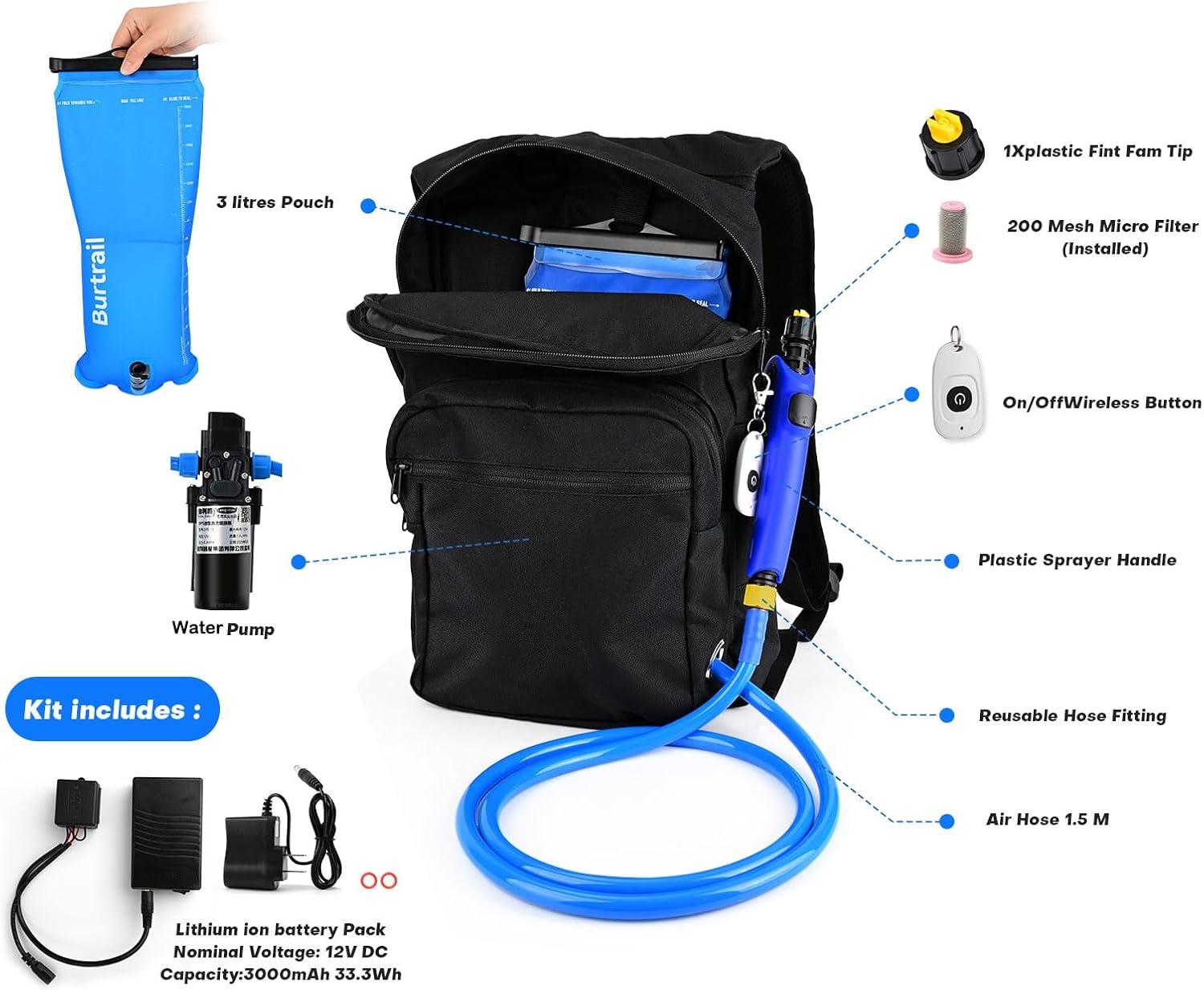 imageNEWISHTOOL Window Tint Backpack Sprayer Battery Powered High Pressure Sprayer Bag for Car Tint Film PPF Installation 3L Capacity Electric Spray Backpack with Power PumpBluetooth Control39Ft Hose