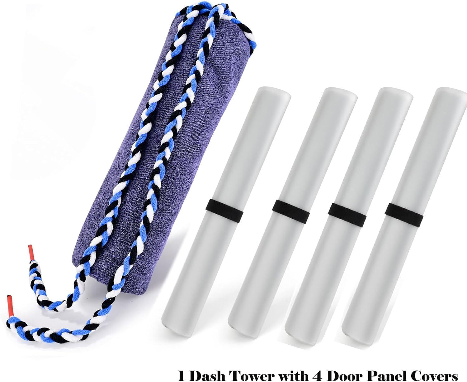 imageNEWISHTOOL Window Tint Kit Includes 4 Pcs Car Door Panel Cover and 1 PC Car Dash Cover Towel with Soak Rope for Window Film Installing Waterproof Tinting Kit for Automotive Glass Tinting Cleaning