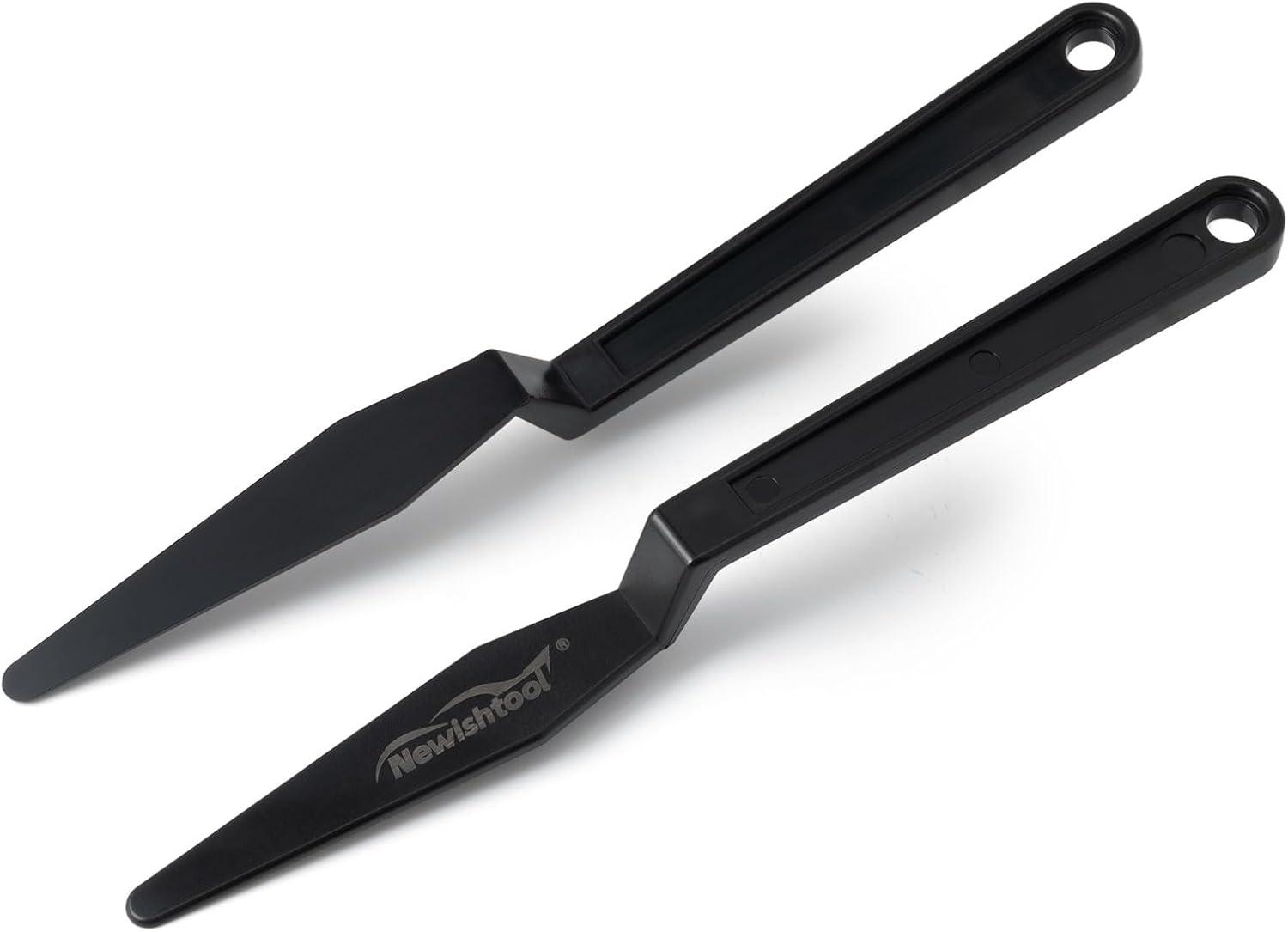 imageNEWISHTOOL Window Tint Tool 5 PCS Black Corner Squeegee with Long Handle and Flat Lip for Window Tinting Film InstallationBlack