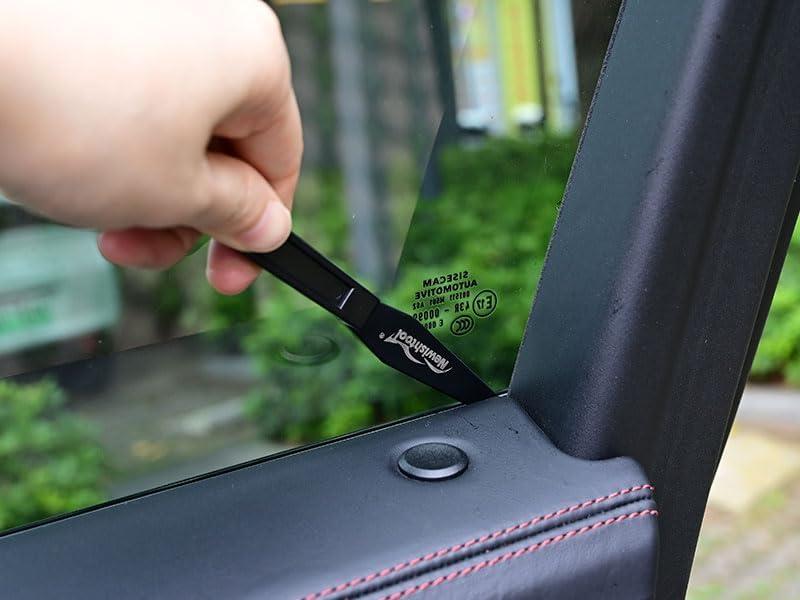 imageNEWISHTOOL Window Tint Tool 5 PCS Black Corner Squeegee with Long Handle and Flat Lip for Window Tinting Film InstallationBlack