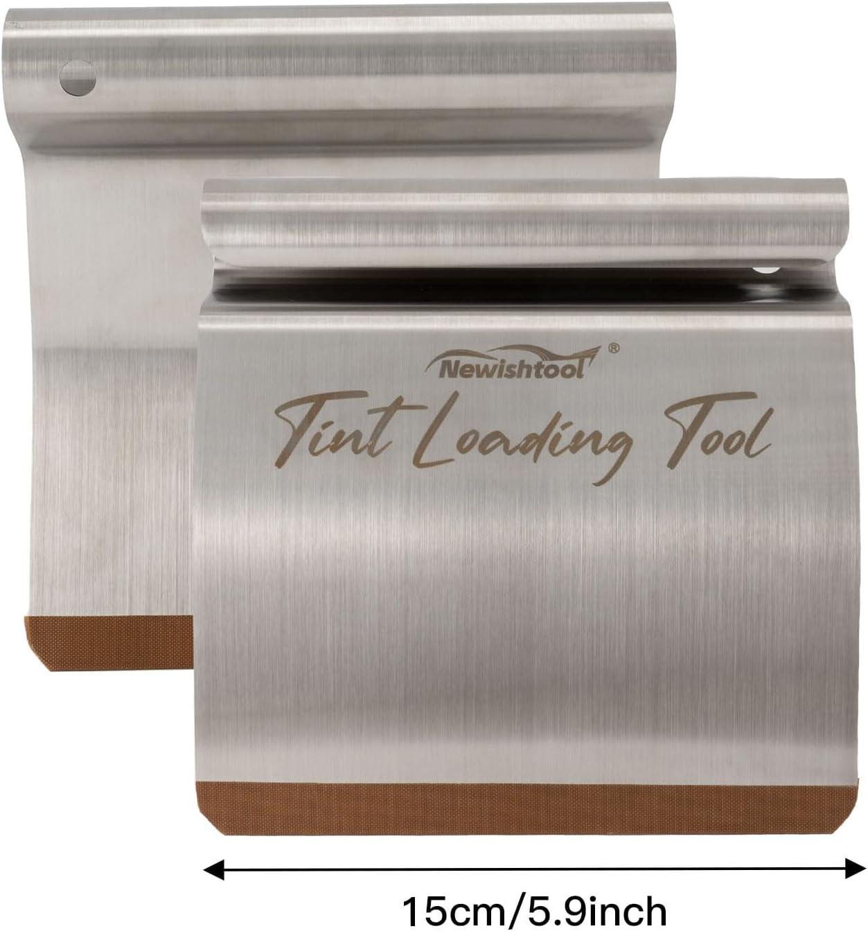 imageNEWISHTOOL Window Tint Tool Film Loading Tool 2 PCS Stainless Steel Speed Loader Auto Window Film Install Tool Top and Bottom Speed Loader Window Glass Sun Protection Film Tinting Tool