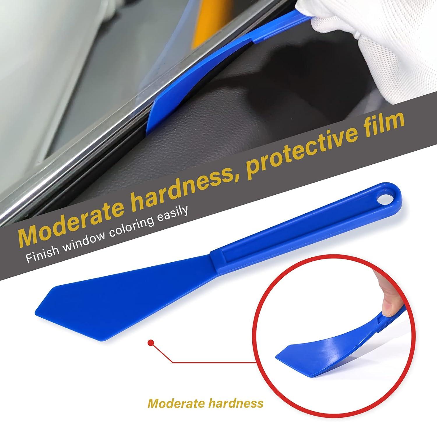 imageNEWISHTOOL Window Tint Tool Includes Long Handle Shank Gasket Squeegee and Corner Chisel Squeegee for Getting Tint in Tight Spots Hard to Reach Areas Car Door Tinting Film Tucking and Installing