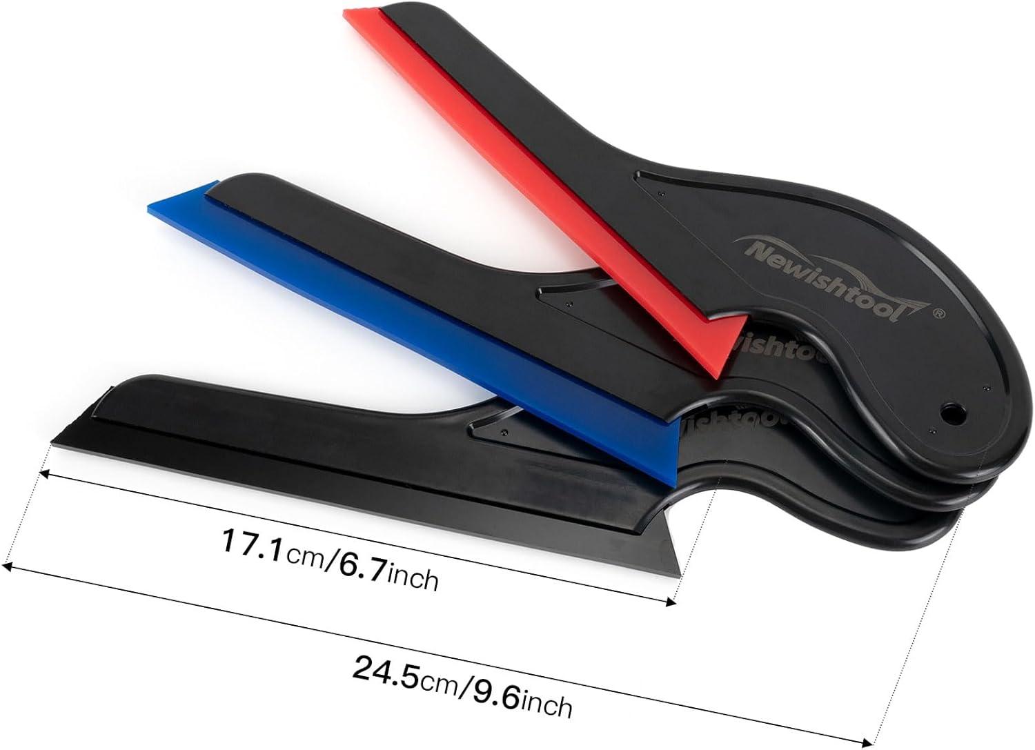 imageNEWISHTOOL Window Tint Tools 3 PCS Side Wiper Swiper Silicone Squeegee Car Squeegee Water Blade with Long Handle for Auto Window Tinting Glass Film Installation Windshield Cleaning ampamp Water Removing