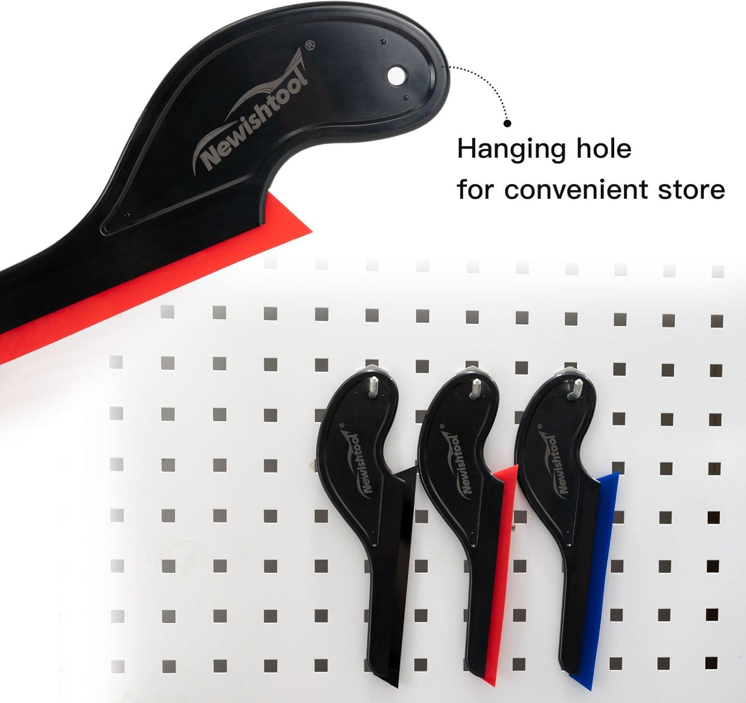 imageNEWISHTOOL Window Tint Tools 3 PCS Side Wiper Swiper Silicone Squeegee Car Squeegee Water Blade with Long Handle for Auto Window Tinting Glass Film Installation Windshield Cleaning ampamp Water Removing