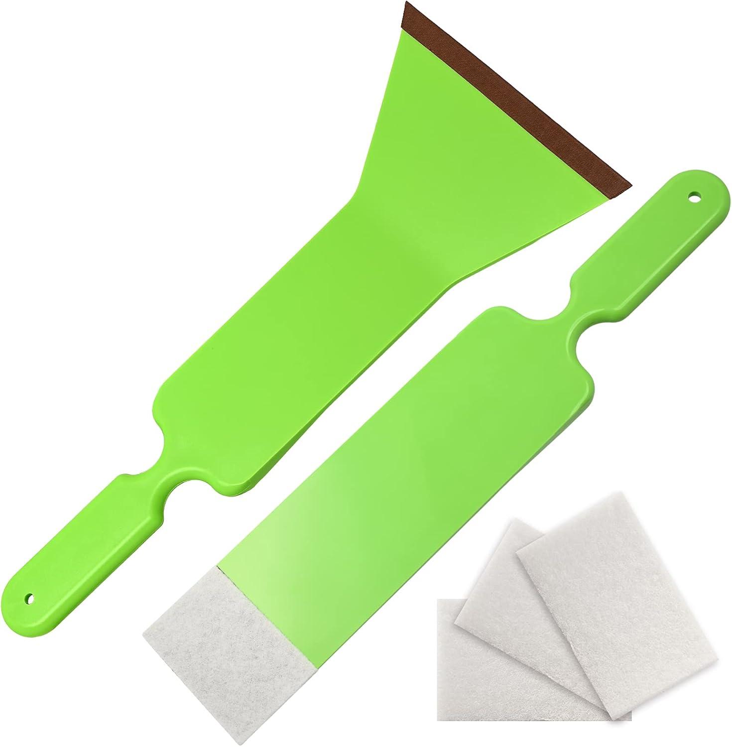 imageNEWISHTOOL Window Tint Tools Bulldozer Squeegee Kit Green Wide Mouth ampamp Scrubber Paddle Scraper with Spare Scouring Pads for Windshield Cleaning Window Film Installing Long Handle Tint ToolsGreen