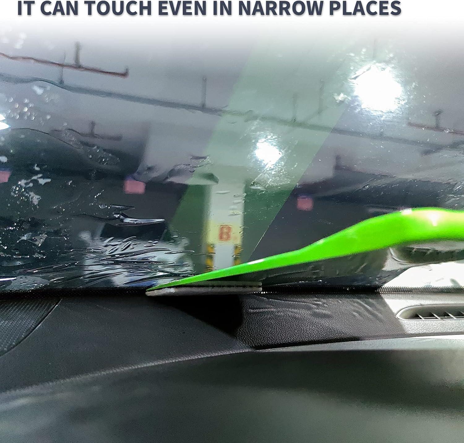 imageNEWISHTOOL Window Tint Tools Bulldozer Squeegee Kit Green Wide Mouth ampamp Scrubber Paddle Scraper with Spare Scouring Pads for Windshield Cleaning Window Film Installing Long Handle Tint ToolsGreen