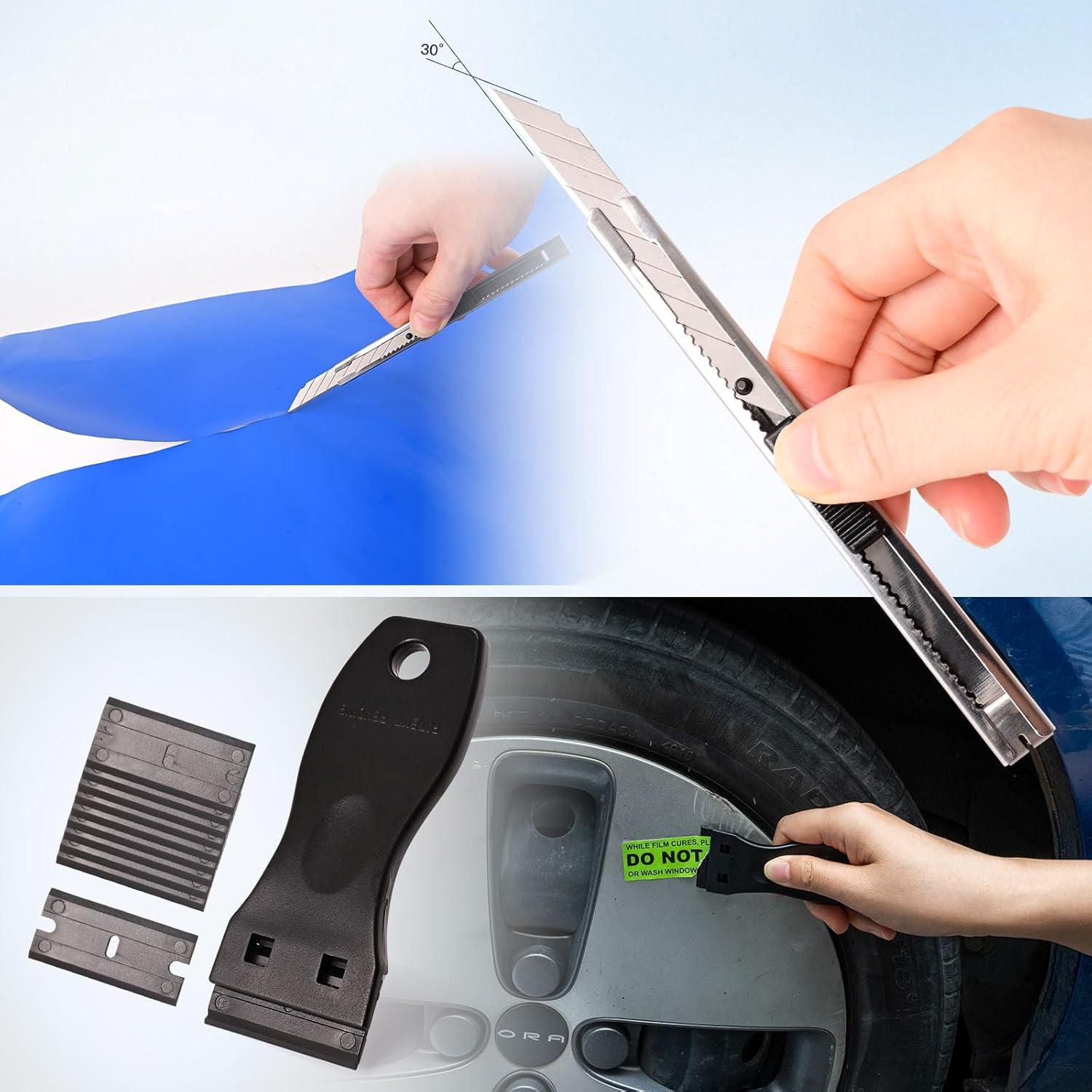 imageNEWISHTOOL Window Tint Tools Bulldozer Squeegee Tinting Kit PPF Film Installation Tool for Car Wrapping Scrubber Paddle Spare Felt Water Wiper Rubber Scraper Wrap Stick Tool Cutting Knife