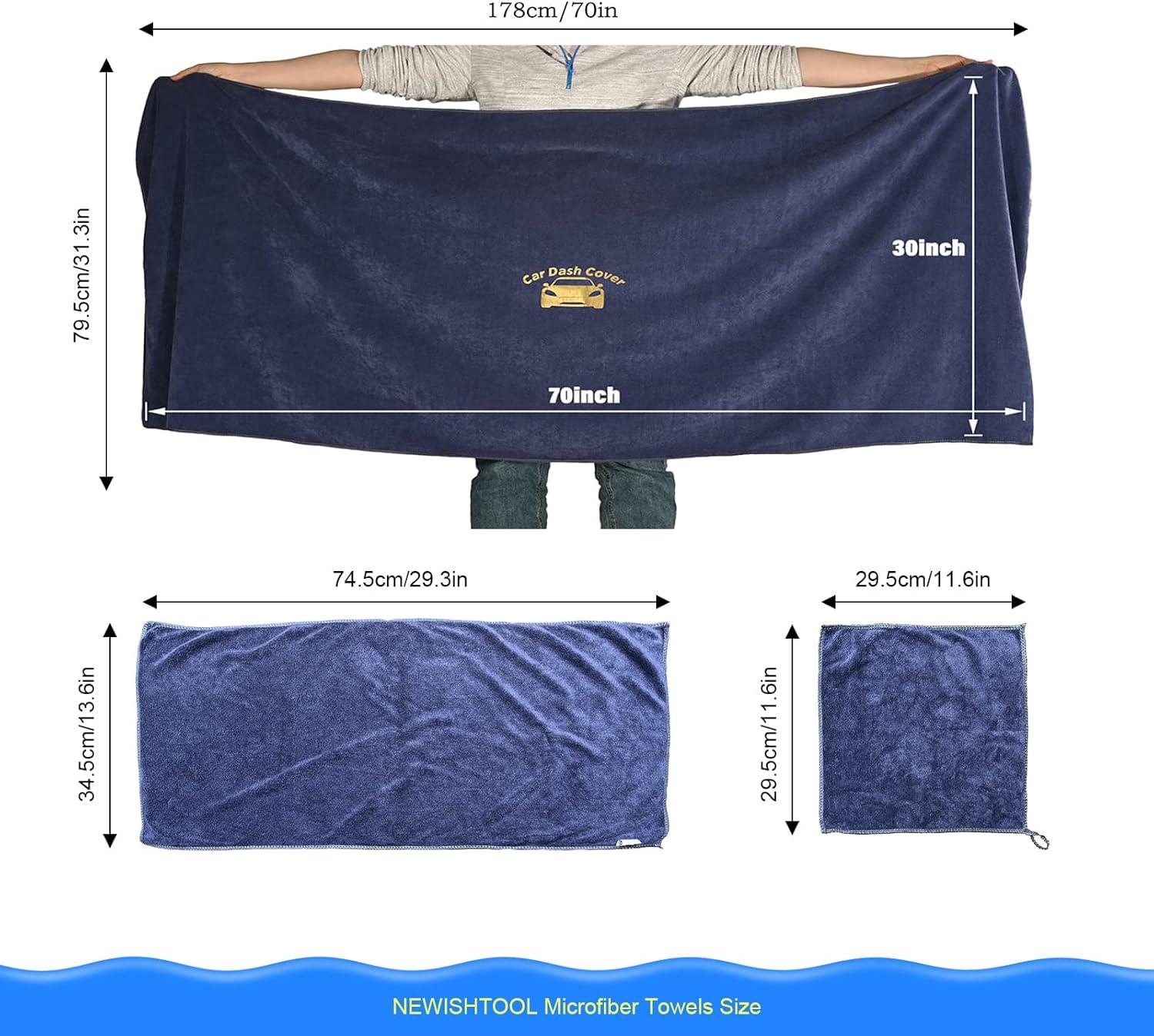 imageNEWISHTOOL Window Tint Tools Car Dash Tower Car Dashboard Protector Cover Mat Absorbent Cloth Towel for Car Dashboard Protecting Water Absorbing Mat Soak Shield Pad ExtraLarge 80inch x 48 inchGray