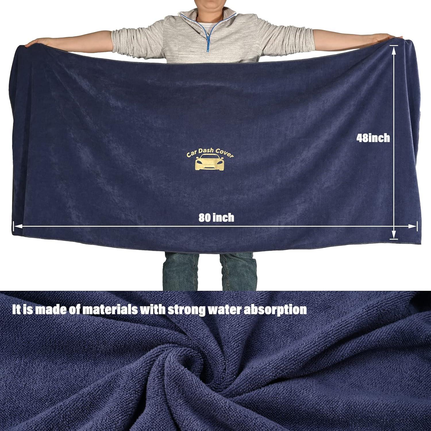 imageNEWISHTOOL Window Tint Tools Car Dash Tower Car Dashboard Protector Cover Mat Absorbent Cloth Towel for Car Dashboard Protecting Water Absorbing Mat Soak Shield Pad ExtraLarge 80inch x 48 inchGray