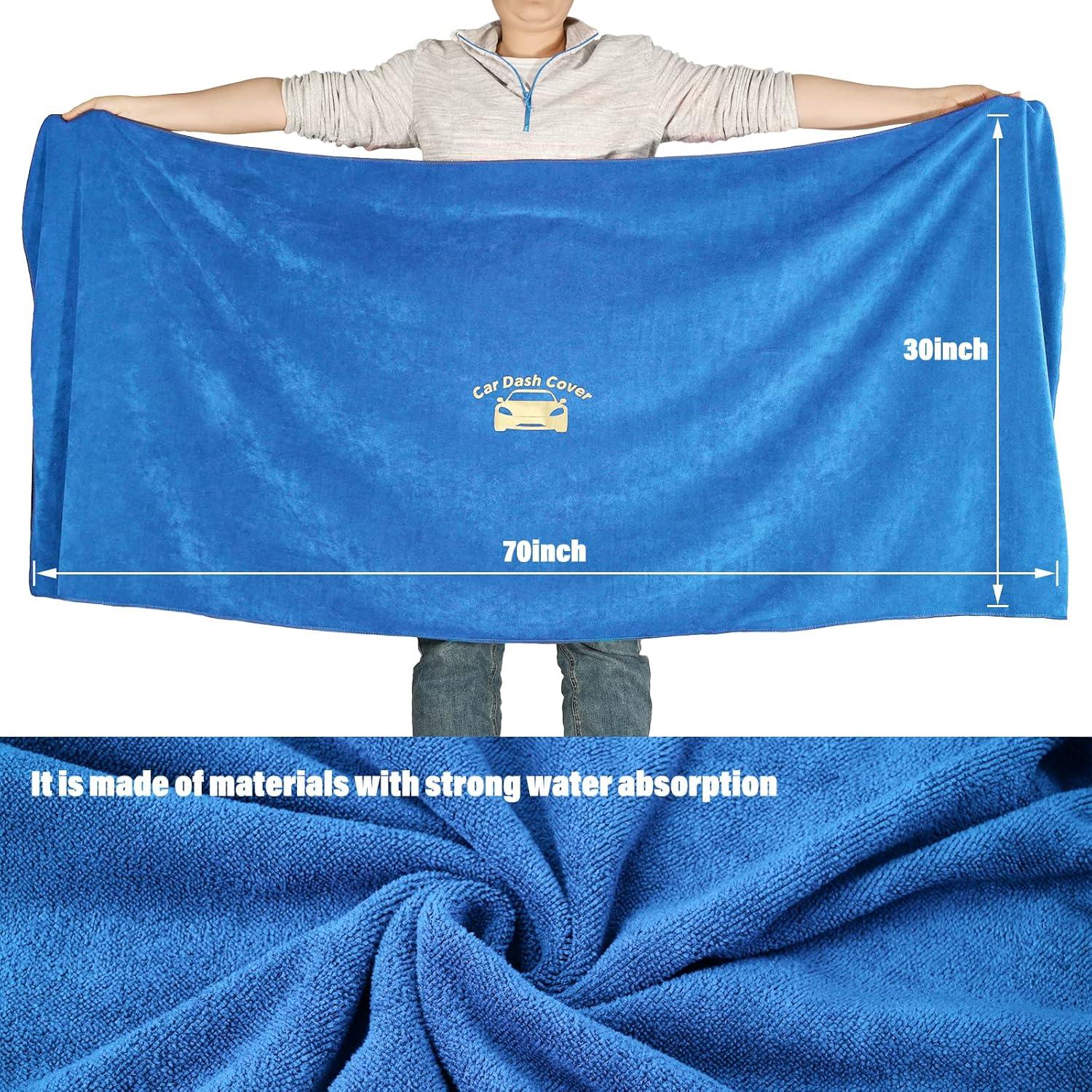 imageNEWISHTOOL Window Tint Tools Car Dash Tower Car Dashboard Protector Cover Mat Absorbent Cloth Towel for Car Dashboard Protecting Water Absorbing Mat Soak Shield Pad ExtraLarge 80inch x 48 inchSky Blue