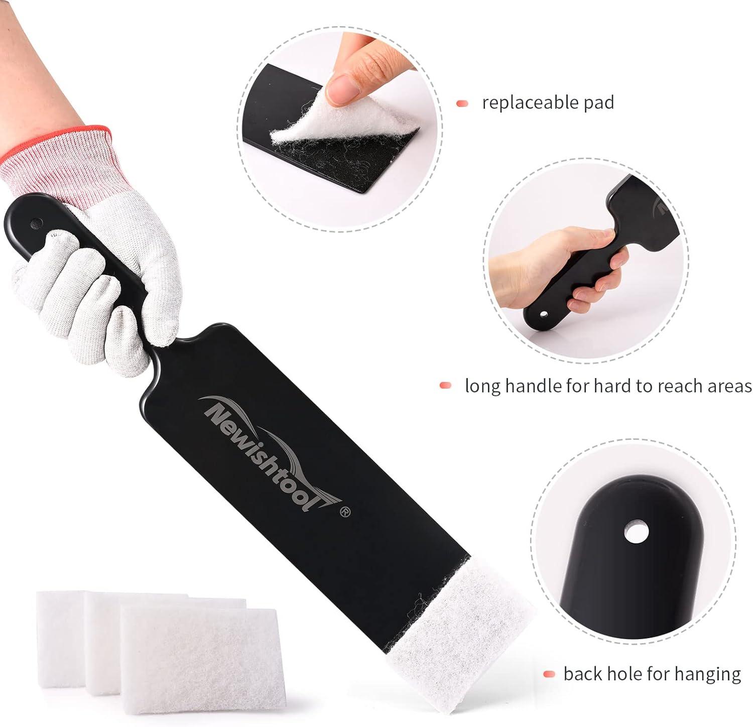 imageNEWISHTOOL Window Tint Tools Tinting Kit Includes Bulldozer Squeegee Scrubber Paddle Scraper Tint Dash Protection Towel with Soak Rope